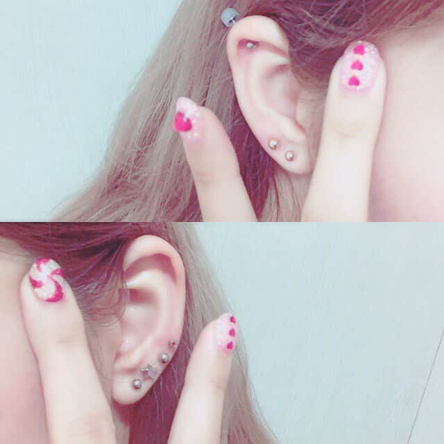 紗蘭さんのインスタグラム写真 紗蘭instagram ピアス 右耳4つ 左耳3つ 昨日ノリで3つ増やした 軟骨痛くなかった 4連のとこが痛い 11月19日 21時01分 Saracchidayo