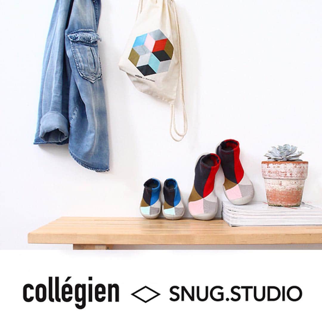 コレジアンのインスタグラム：「Découvrez cette nouvelle collaboration franco-allemande idéale pour des cadeaux de fin d'année. Nouveauté: vous pouvez aussi vous procurer le célèbre magnet design*, en vente sur notre site avec une paire de chaussons!  Cette collaboration est issue de l'alliance de 2 talentueuses designers SNUG.STUDIO, à l'univers simple et poétique, et au savoir-faire Français de Collégien, marque de référence dans le monde de la mode et des boutiques branchées. Les 2 marques ont pour vocation d'élaborer des produits intemporels pour être utiles chaque jour! Le motif géométrique est issu du best-seller de chez SNUG.STUDIO, un magnet design qui a reçu la récompense "european consumers choice 2015". Voilà un cadeau tout trouvé, qui plaira aux adeptes de design innovant comme aux fans de chaussons hyper-confortables et originaux. Ces chaussons sont vendus avec un sac en coton, moderne et intemporel, imprimé d'un motif géométrique à l'effigie du magnet, vous pourrez ainsi faire voyager vos chaussons partout où vous irez. Les chaussons sont disponibles unitairement ou bien accompagné d'un magnet, retrouvez cette nouveauté et tous les détails sur notre site.  http://collegien-shop.fr/chaussons/snug-studio-pink-snug-16584.html  #snug.studio #slippers #newcollaboration #xmasgiftidea @snugstudio #welovesnugstudio #newstyle #magnet」