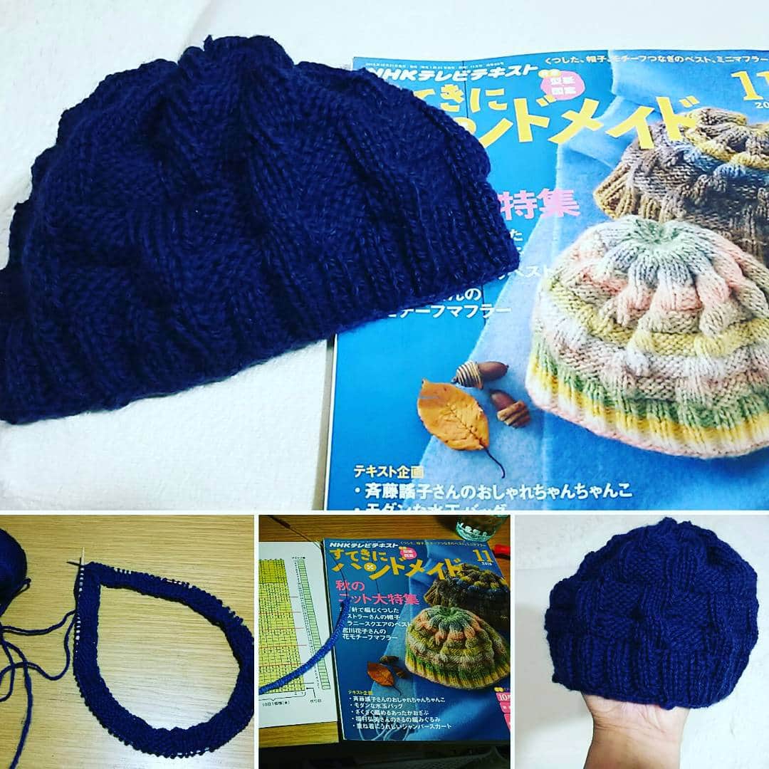 アイパー滝沢さんのインスタグラム写真 - (アイパー滝沢Instagram)「本と同じの編んでみたホーゥ。棒針編みでマフラーに続いて二つ目。ニット帽。サイズ小さくなった。 #すてきにハンドメイド #ニット帽 #輪針 #ホゥー #えんにち #アイパー滝沢」11月23日 14時43分 - t.aipa