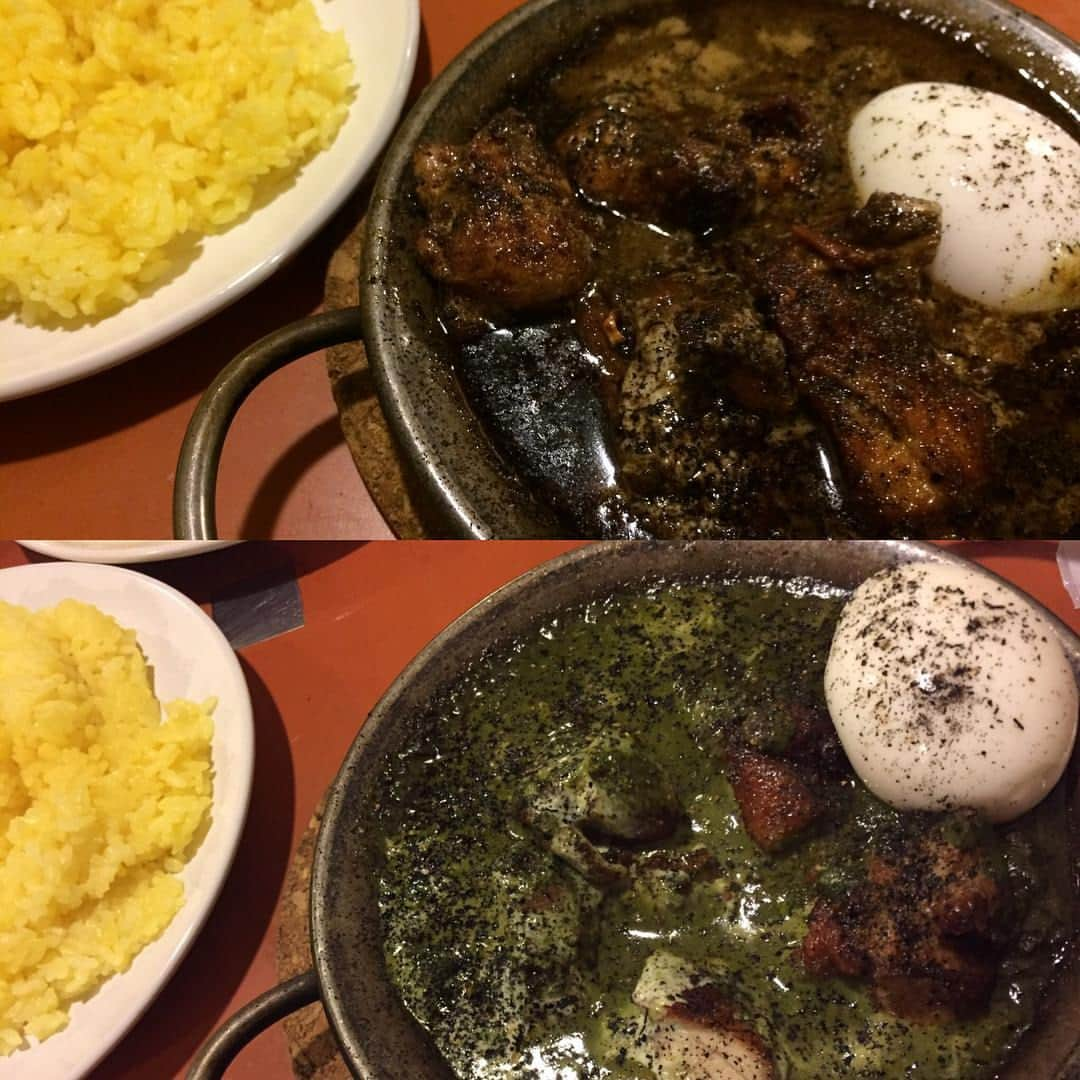 ハロー植田さんのインスタグラム写真 - (ハロー植田Instagram)「激ウマカレー☆今年中にまた食べたい☆ ♪もう一回〜（B’z『ZERO』より） #原宿 #ヨゴロウ #トマトチキンカレー #ほうれん草チキンカレー #どちらも文句なしの #ウマトラソウル！！ #を差し上げます」11月25日 14時54分 - inababa178