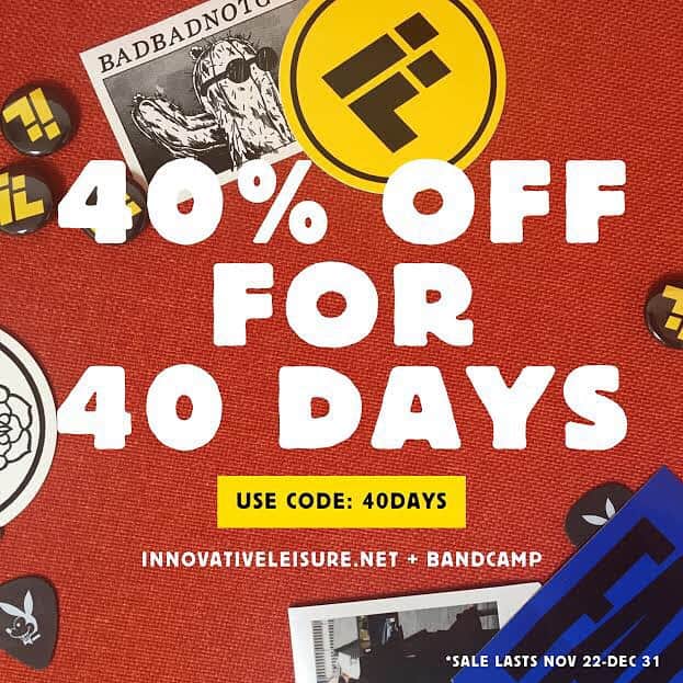 Superhumanoidsのインスタグラム：「buds, our label @innovativeleisure is having a 40% off sale from now until 12.31 so go snag some merch and be merry 💽」