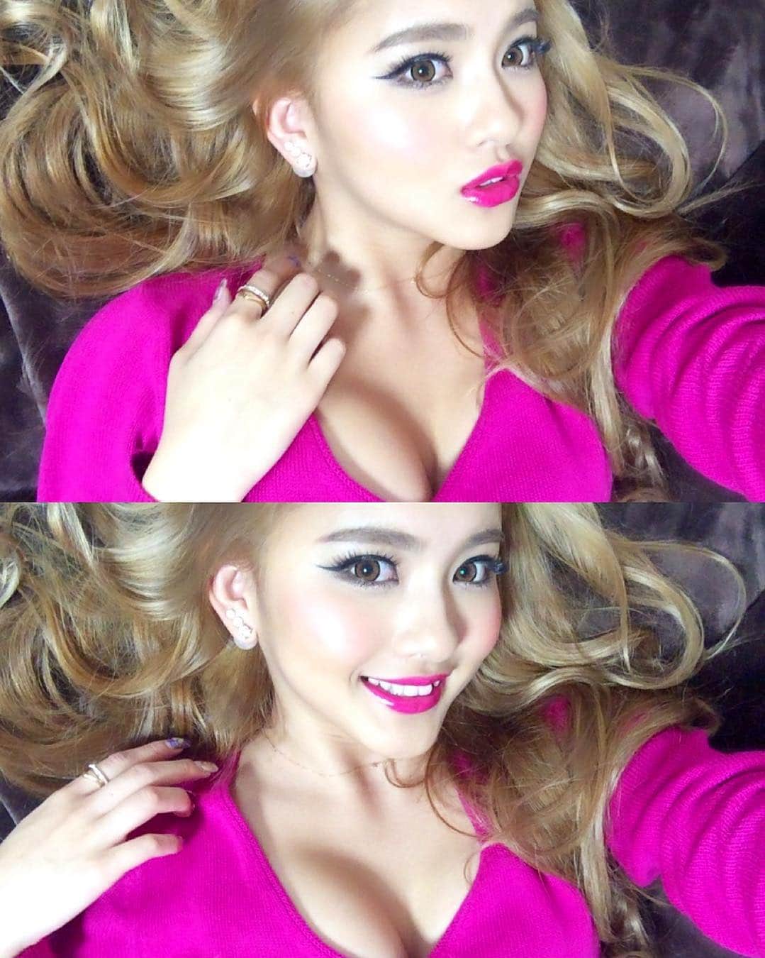 のインスタグラム：「#ピンクレディー やで🙋🏼💞 やっぱり明るい髪色スキーッ‼︎😘💋 おやすみぃ〰〰〰🦄🌙 #gn #goodnight #selfie #japanese #girl #me #smile #love #pink #make #makeup #lips #pinklady #lady #blond #hair #haircolor #blondhair #19yearsold #fashion #oldnavy」