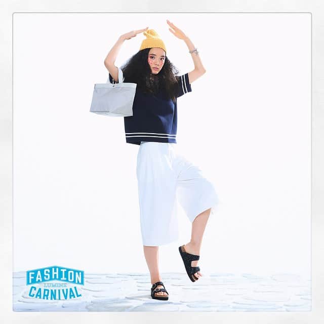 ルミネ公式のインスタグラム：「FASHION CARNIVAL 🌟シップス🌟 ホワイトのガウチョパンツにネイビーのトップスがキュートなマリンスタイルは、街の中でも目立っちゃう★ #tops #gauchopants #bag #sandal  WEBで777のコーディネートを公開中♪ http://www.lumine.ne.jp/fc/  #シップス #lumine #ルミネ #ootd #ss2015 #fashion #coordinate #fashioncarnival #777coordinate」