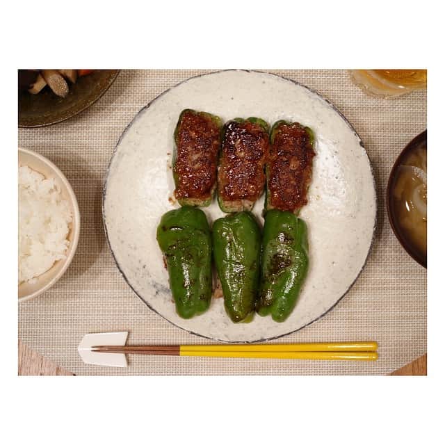高垣麗子さんのインスタグラム写真 - (高垣麗子Instagram)「ひとり占め☺︎♪♪♪ #ピーマンの肉詰め」4月20日 21時24分 - reikotakagaki
