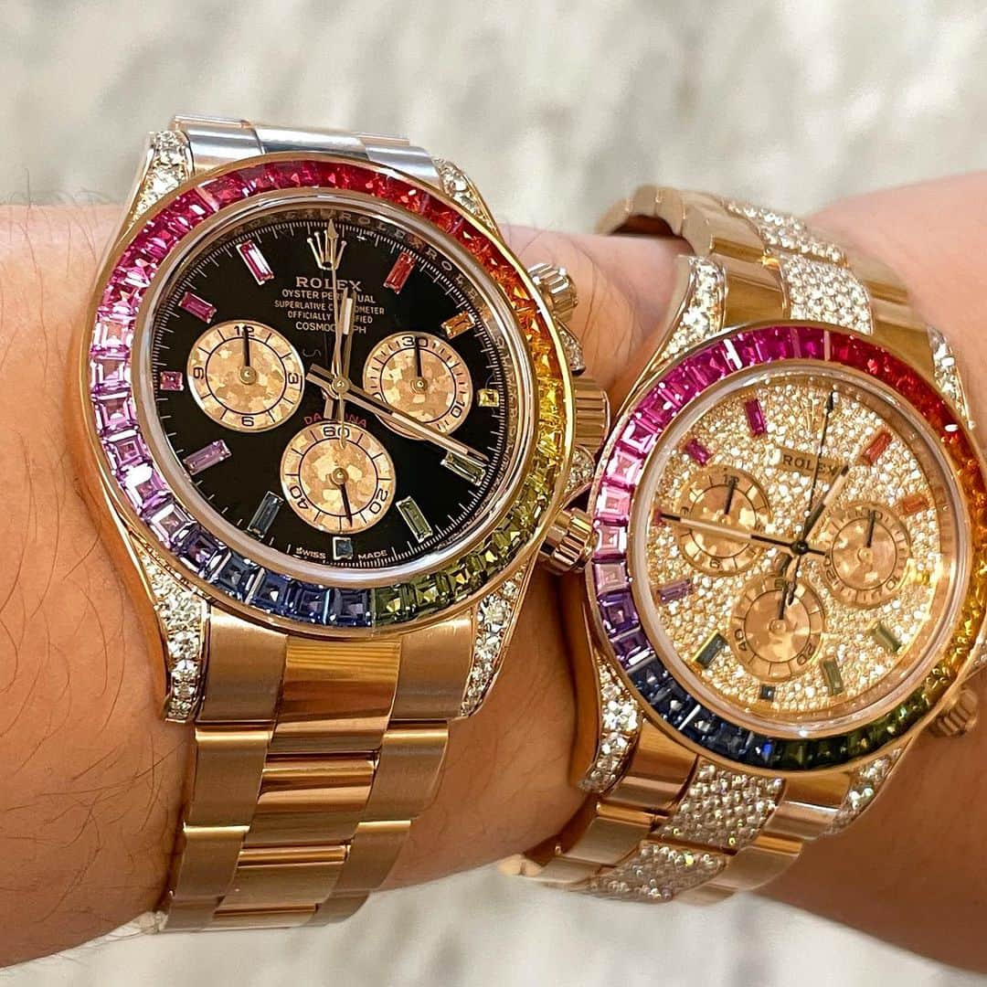HIKAKINさんのインスタグラム写真 - (HIKAKINInstagram)「新しく時計2本ゲット⏰ ROLEX Daytona Rainbow🌈 ロレックスデイトナレインボー🥺🎉 消費税で1000万超えました😨  #ROLEX #rolexdaytona  #rolexwatch  #watch」8月11日 14時25分 - hikakin