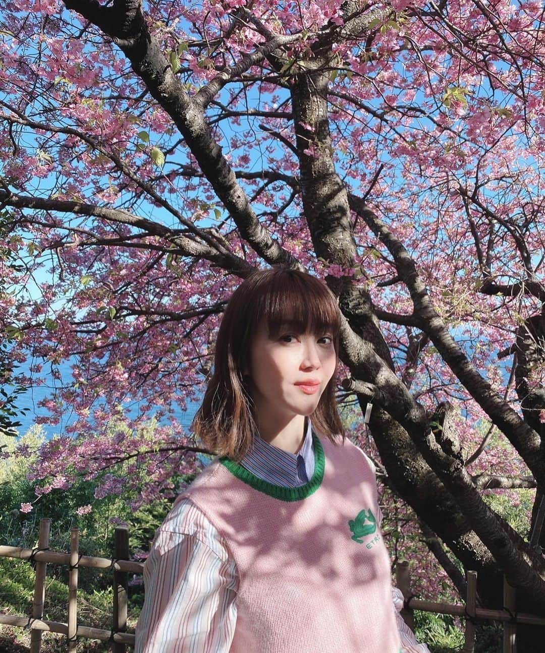 観月ありささんのインスタグラム写真 - (観月ありさInstagram)「だいぶ暖かくなってきましたね😊 花粉が多くなってきていて大変だけど。。。😮‍💨 今日は。かなり早めの春を満喫しました🌸🌸🌸 やっぱり着たくなってしまうピンク服👚  #観月ありさ #桜 #かなり早めの春 #春を満喫 #花粉多め #春はピンクが着たくなる  #etro」2月27日 17時34分 - alisa_mizuki