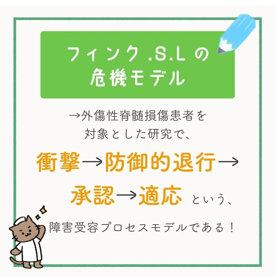 ネコナースさんのインスタグラム写真 - (ネコナースInstagram)「国試でも聞かれる重要知識をテーマ別に解説していきます🎉  .  テーマは『フィンク.S.Lの危機モデル』です！  「危機」とは何かということから整理していきましょう！  .  必修問題対策には，必修専用の問題集『クエスチョン・バンクSelect必修』がおすすめです！  QBや無料版アプリでも詳しい解説が載っているのでぜひチェックしてみてくださいね🌟  .  #看護学生  #看護師国家試験  #危機  #フィンクの危機モデル  #メディックメディア  #クエスチョンバンク  #レビューブック」2月28日 19時17分 - neco_nurse