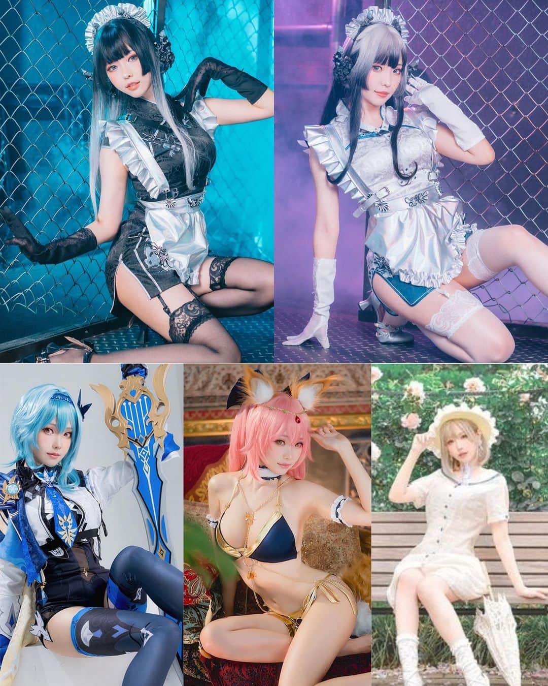 Elyさんのインスタグラム写真 - (ElyInstagram)「Announcement for March 2022! In this month, we have some special Ely's original cyberpunk character ,Eula from Genshin and Fgo wifu Tamamo💕 ‎More photo set : ⁦‪Link in bio ＊＊＊ ❄️エウルア❄️ 今月の写真セットプレビューです！twitterでチェックしてね♥︎ ＊＊＊ ❄️優菈❄️ E子來公開3月的造型啦~!!✨ 這個月收錄了新原創系列與特別喜愛的原神優菈&永遠fgo我婆玉藻前舞孃版～一起期待更多的更新吧~💕」3月4日 8時19分 - eeelyeee