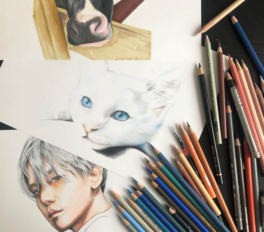 伊東楓さんのインスタグラム写真 - (伊東楓Instagram)「時々、 自分のためだけに描く絵が 救いだったりするの。 迷ったら基本に帰る、というか。 "好き"を振り返る感じ。  未完成の色鉛筆画。 #色鉛筆#artwork#drawing #深夜のお絵描き #昨晩描きたくなって描きました #気分です」3月13日 19時16分 - kaede_ito004