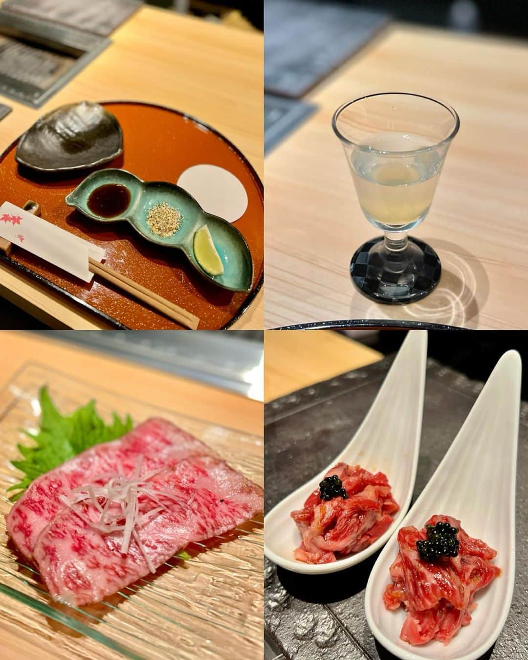 井上麻衣さんのインスタグラム写真 - (井上麻衣Instagram)「隠れ家的なお店、、、 【 熟成焼肉はじめ 】に行ってきました💕💕 @hajime_jyukusei_yakiniku  珍しく妹と二人で😳✨✨  店内はカウンター8席のみでBarのような雰囲気 記念日や祝い事に使えそう♡  頂いたのは人気No.1の ☑︎ 熟成肉コース メインステーキ    熟成特選シャトーブリアンステーキ 🥩 ・食前酒 ・前菜2種 ・熟成厚切りトロタン&薄切りタン ・特選黒毛和牛3種 ・焼野菜 ・熟成赤身肉の焼きしゃぶ ・すだち冷麺 ・メインステーキ 熟成特選シャトーブリアン ・〆の黒毛和牛のお寿司  特殊な技術で熟成し目の前で切ってくれます✨ 最高の状態のお肉を提供して下さるので その日によってメニューも変わるみたい😳  ボリュームもちょうど良くって まだもう少し食べたいって思うくらいが良いよね❣️  薬味の刻みわさびとブレンドされたお塩とタレ お肉本来の味を楽しみたい派なのでお塩推しです。笑  メインステーキ シャトーブリアンは 超レアでいただきます✨ これがまた絶品で口の中で溶けていく感じがわかるの🥺💕💕  すだち冷麺もさっぱりしていて 良いお口直しになりました☺️  ご馳走様でした✨✨  . . . .  ☑︎ 熟成焼肉 はじめ 大阪府堺市中区深井沢町3155 阪和ビル 1F 050-5868-8806  #gourmet#yakiniku#jyukusei#sakai #グルメ#堺グルメ#焼肉#堺焼肉#自分で焼かない #南大阪グルメ #熟成焼肉 #隠れ家的なお店 #コース料理 #熟成焼肉はじめ #堺焼肉 #堺グルメ RR」3月14日 7時53分 - mai_inoue