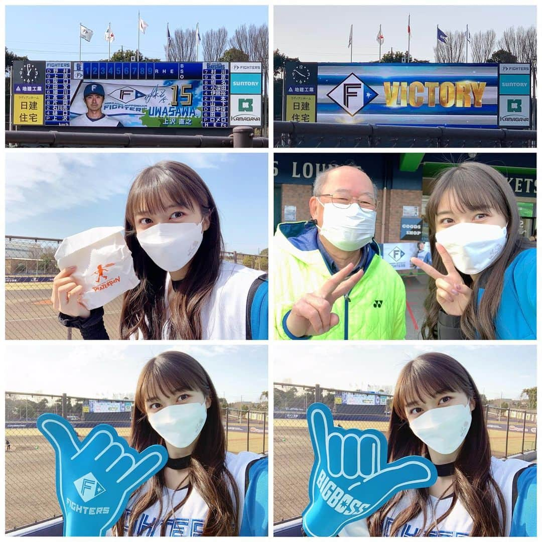 牧野真莉愛さんのインスタグラム写真 - (牧野真莉愛Instagram)「♡ ♡ ⚾️2022 イースタン・リーグ 公式戦⚾️ 北海道日本ハムファイターズVS.横浜DeNAベイスターズ 2022.3.21(月)🐻鎌ケ谷スタジアム 🎀 うちの試合行きました🐰応援❣️❣️❣️ LOVE❤️SHINJO 詳しくは“まりブロ”みてね💕 ♡ ♡  #LOVE新庄 ❤️ #lovefighters 🐻🐻🐿🦊 @fighters_official  #北海道日本ハムファイターズ 💖 @frep_the_fox  #gaora さん⚾️ @gaora_sports  #結城哲郎 さん🎤 #ピーターパン 💚 @peaterpan_official  #モーニング娘22 #morningmusume22 #牧野真莉愛」3月21日 22時46分 - maria_makino.official