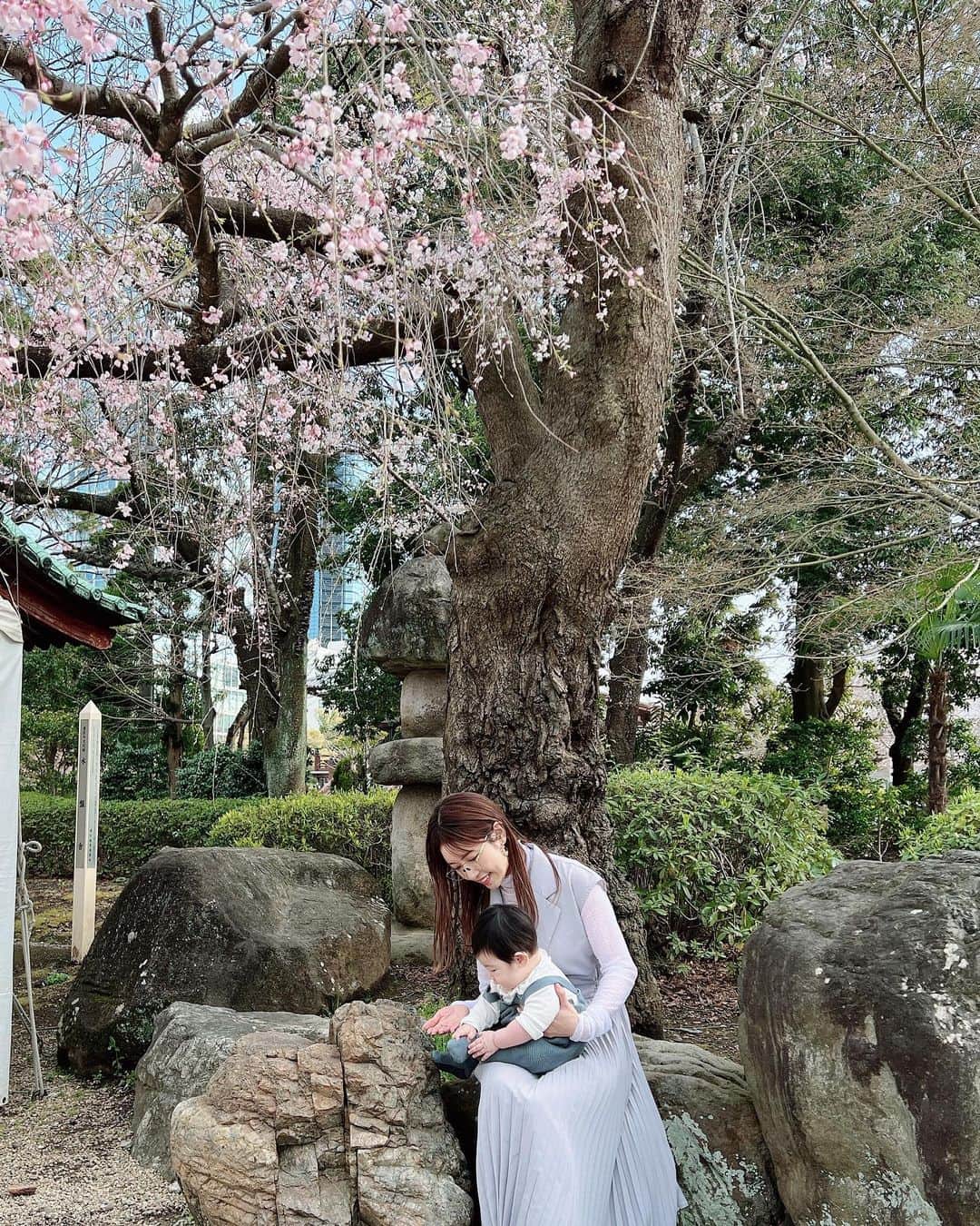 舟山久美子（くみっきー）さんのインスタグラム写真 - (舟山久美子（くみっきー）Instagram)「🌸🌸🌸🌸🌸  この季節が1番すき🥰  マシュ君に内緒でまめさんと2人お花見してきた🤫🌸笑  よく笑う息子君に日々癒されています🥺🙏 最近はちょっぴり人見知りが始まってきたのか、たまにぐずるようになりました👶成長成長✨！  お洋服はタグ付け🏷しておきます♪  #お花見  #お花見コーデ  #春コーデ  #芝公園」3月24日 20時29分 - kumikofunayama