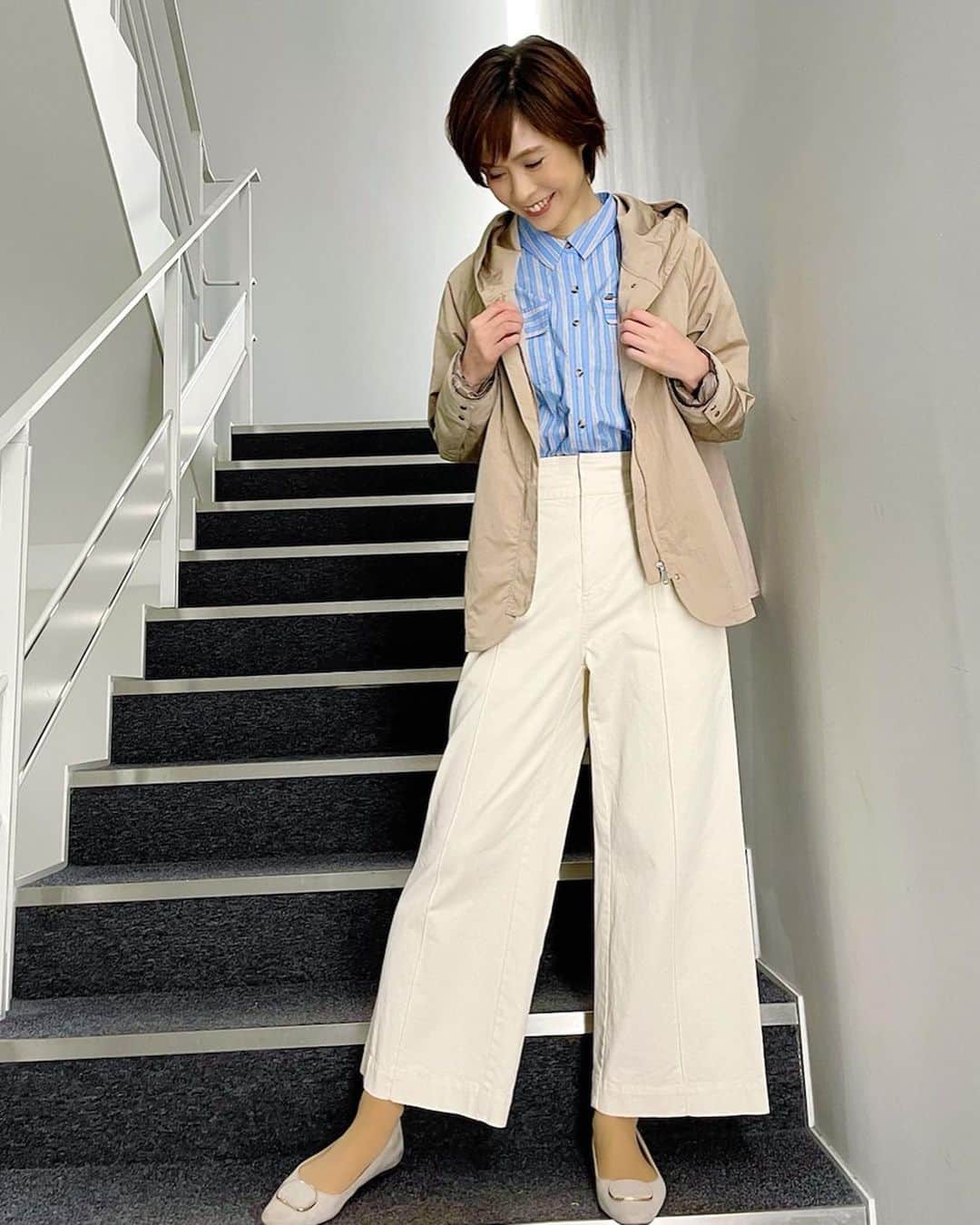 今村涼子さんのインスタグラム写真 - (今村涼子Instagram)「#衣装#シャツ#パンツ#グラン山貴 #ショートジャケット#エトレリー #Jチャン#ドラえもん天気」3月28日 20時50分 - ryoko.imamu