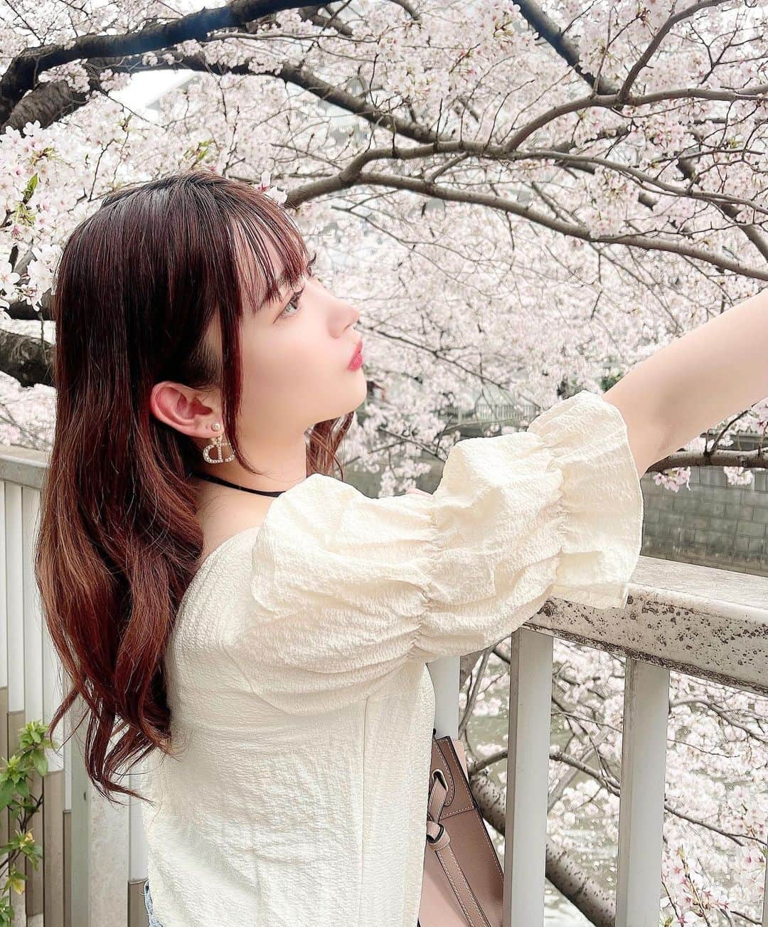 ゆうめろさんのインスタグラム写真 - (ゆうめろInstagram)「スライドしてね🐰 今日はお花見してきた🌸💭 目黒川の桜がちょうど満開だったよ🥰💗 すごく綺麗だった〜✨！！ ・ そして、 @dr_akiyoshi_yamamoto 先生の所で ヒアルロン酸とボトックスをして貰いました💉✨ しっかりカウンセリングしてくれて、 自分の顔の形に馴染むように注射をしてくれました！ いつもありがとうございます🌷 ・ この日のトップスは、 @s.natural_ 🌸 春らしい白トップスで可愛い〜💐 また後日コーデ投稿もするね🔖 ・ #お花見  #目黒川  #目黒川の桜」3月31日 20時34分 - yk.o0