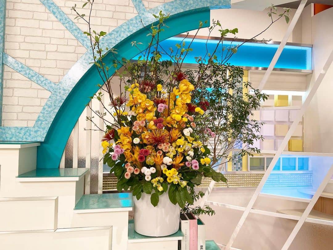 福岡放送「バリはやッ!」さんのインスタグラム写真 - (福岡放送「バリはやッ!」Instagram)「💐 #バリはや  #スタジオ装花  珍しいバリはやッ！メンズ2ショット📸 今夜7時からはアビスパ福岡vsサガン鳥栖の 九州ダービー🔥  豊原アナはアビスパ福岡、森アナはサガン鳥栖のタオルを持ってテンションアゲアゲです🥳  今週のお花もカラフルでスタジオを明るくしてますよ〜✨  3/28〜のお花🌼 #ウラジロ の木 #シンビジューム #ピンポンマム #コチョウラン #ユリノキ  “春の陽気に包まれる野の花々の様にカラフルな色彩でご準備させていただきました"  #by #takeshithemangrove  THE MANGROVE  #森洸 #豊原 #fbsアナウンサー  #森豊コンビ …？ #花のある暮らし  #花が好きな人と繋がりたい  #花好き  #花は癒し  #フラワーアレンジメント  #装花  #福岡のお花屋さん  #福岡花屋  #春の花束 #アビスパ福岡 #サガン鳥栖 #サッカー #J1 #九州ダービー」4月1日 8時19分 - barihaya