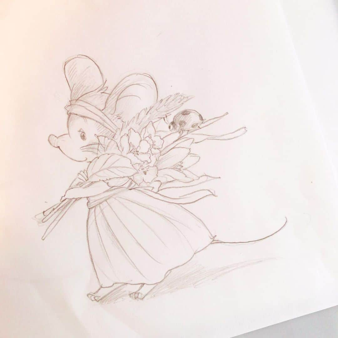 イラストレーター山崎牧子さんのインスタグラム写真 - (イラストレーター山崎牧子Instagram)「sketch  世界にやさしい風が 吹きますように…  I hope the world-friendly wind blows.  #スケッチ#鉛筆#下絵#花#花束#sketch#flower#artwork」4月5日 17時01分 - makiko.inatome