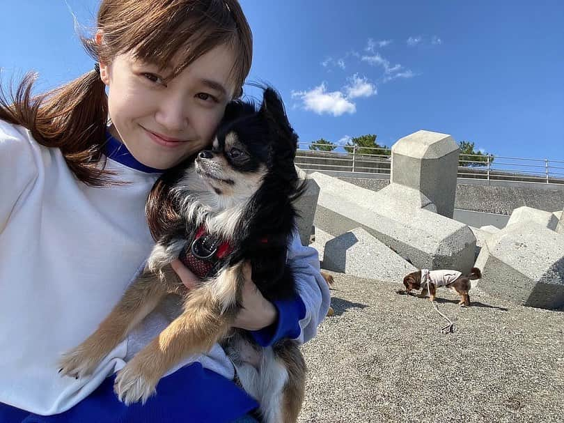 尾碕真花さんのインスタグラム写真 - (尾碕真花Instagram)「. . . あはは。🐶🐶👅」4月6日 19時24分 - ichika_osaki_official