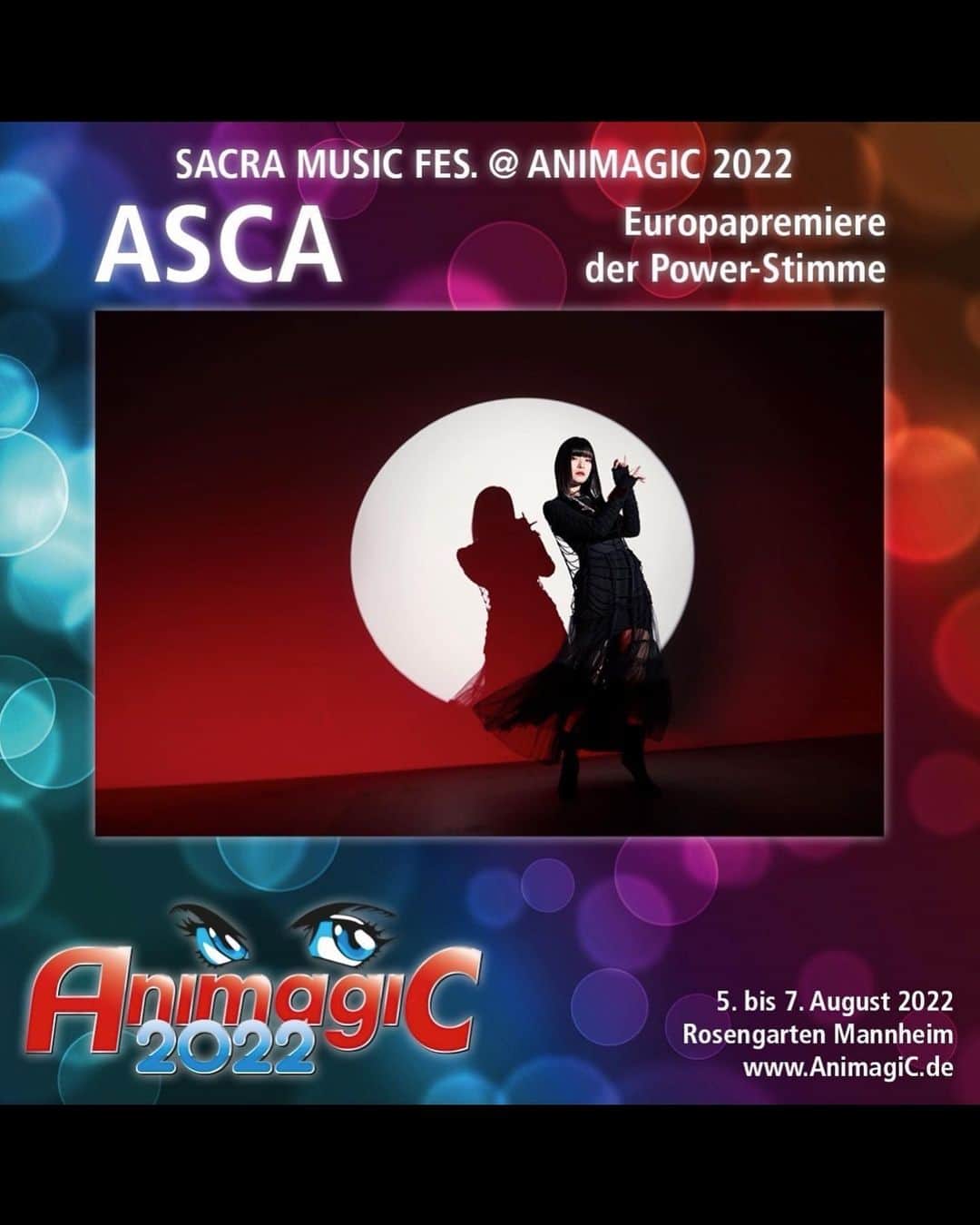 ASCAさんのインスタグラム写真 - (ASCAInstagram)「ASCA wird bei "SACRA MUSIC FES. In AnimagiC" in Deutschland!🇩🇪  AnimagiC 2022 Termine: Freitag, 5. August - Sonntag, 7. August 2022 Veranstaltungsort: Mannheim, Deutschland Ausführende Künstler: Aimer, ASCA, ReoNa  Offizielle Website der Veranstaltung ▶︎https://animagic.de/  Einzelheiten ▶︎http://www.asca-official.com/info/archive/?539717  ASCA will perform at "SACRA MUSIC FES. In AnimagiC" in Germany! 🇩🇪  AnimagiC 2022 Dates: Friday, August 5 - Sunday, August 7, 2022 Venue: Mannheim, Germany Performing Artists: Aimer, ASCA, ReoNa  Event Official Website ▶︎https://animagic.de/  Details ▶︎http://www.asca-official.com/info/archive/?539717  2年延期になった #AnimagiC  歌いに行けること楽しみにしていました 初めてのドイツ・マンハイムへ、行ってきます🇩🇪  #ASCA #asca_jp #sacramusic #goodmusic #music #newrelease #newmusic #photography #photooftheday#portraitgames #earth_portraits #moodygrams #vscoportrait #fashion #japan #anime #anisong #Spotify #Applemusic #LINEMUSIC #fate #grancrest_anime #Apocrypha #portraitpage #shironeko_anime #mahouka #TWEWY #sao_anime #FGO」4月6日 22時30分 - asca_jp