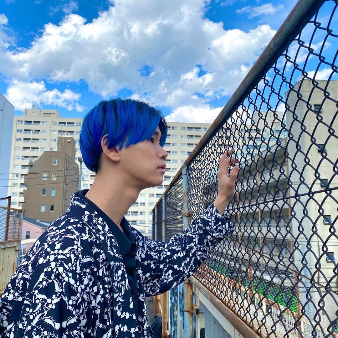 松浦航大さんのインスタグラム写真 - (松浦航大Instagram)「髪の毛が青に戻りました！ 何枚目が好き？？ . 青にした理由、説明などは YouTubeでお話ししてます！ . #松浦航大 #ものまね #青髪 #bluehair #singer」4月16日 20時02分 - kodai_matsuura