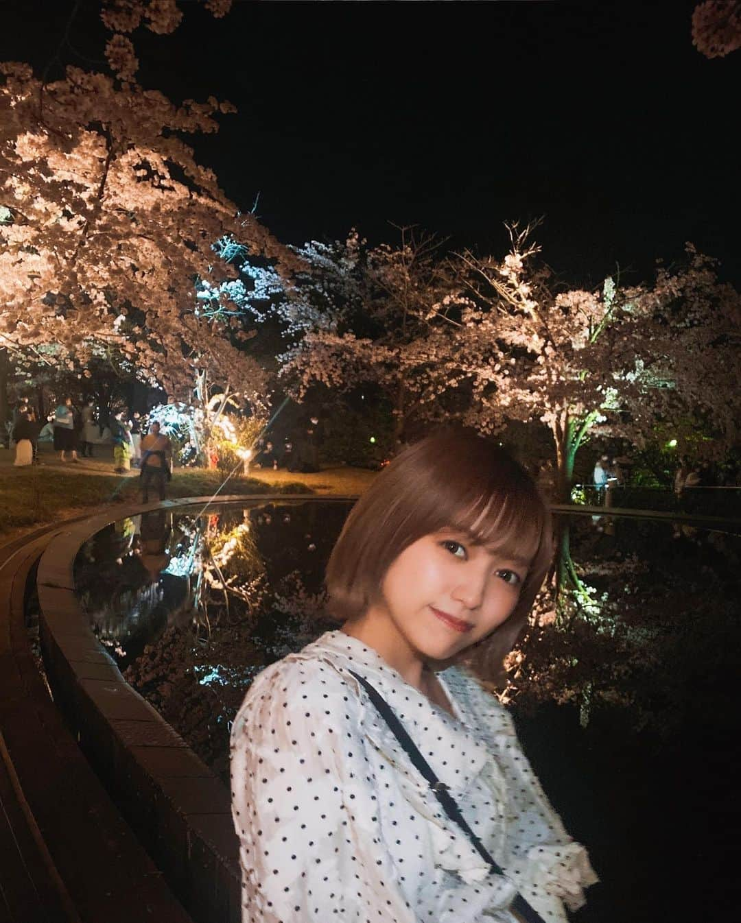 中村歩加さんのインスタグラム写真 - (中村歩加Instagram)「新潟の夜桜🌸🌃  ライトアップされていたので、 水面に浮かぶ桜の木がすっごく綺麗でした☻❀    #夜桜  #夜桜ライトアップ  #新潟市」4月16日 20時30分 - nakamuland_official