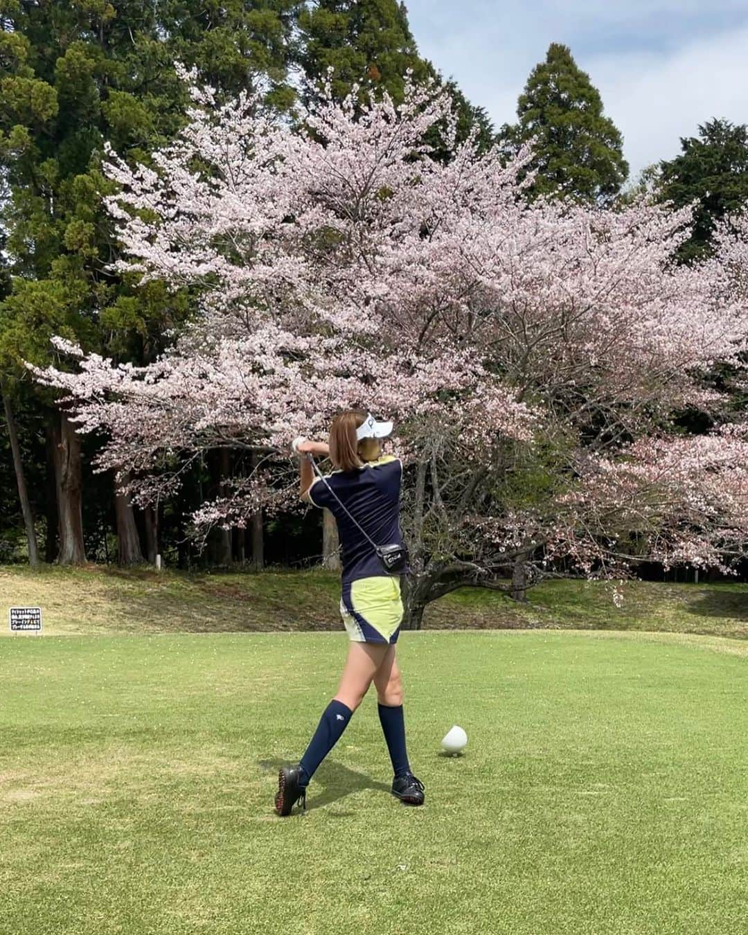 狩野舞子さんのインスタグラム写真 - (狩野舞子Instagram)「バレーボーラーゴルフ⛳️  元パナソニックパンサーズ🐆 山本隆弘さん @yamamototakahiro5 元デンソーエアリービーズ 🐝 横山雅美さん @chami_12yk  元パイオニアレッドウイングス🦜 持丸結美子ちゃん @yumiko.916  と一緒にラウンドしました🤗 ・ 天気も良くて、桜もまだ綺麗で最高でした🌸 バレーボーラーのみなさん 仲間入りお待ちしていまーす😚⛳️ ・ #golf #ゴルフ #平均身長高め #この2人のブロック抜けるかな #もっちーと偶然おそろコーデ #noppomaikogolf」4月18日 12時34分 - kanochan715