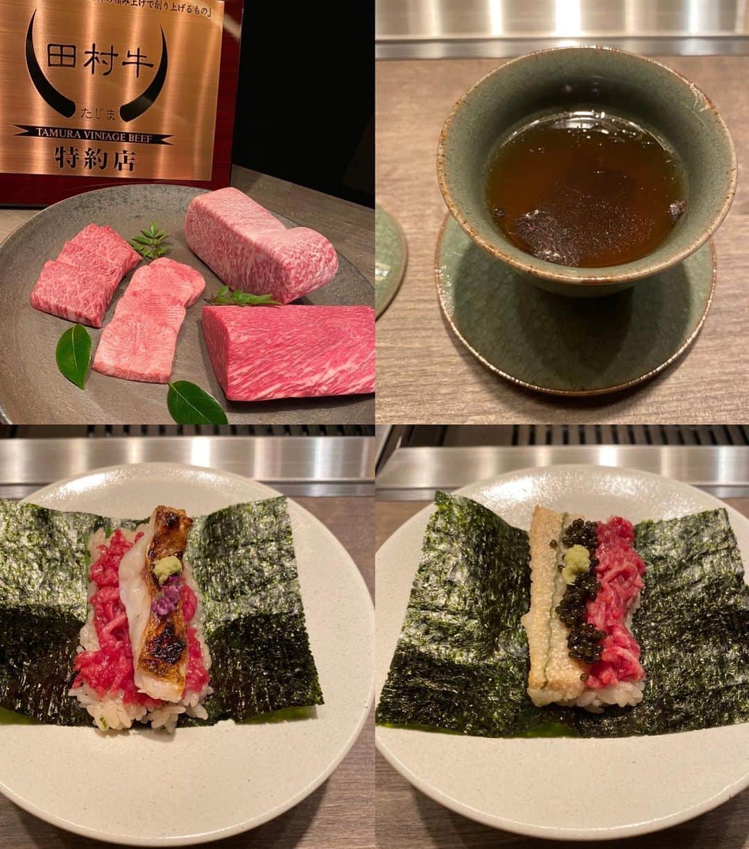 玉木碧さんのインスタグラム写真 - (玉木碧Instagram)「USHIGORO S新宿に行ってきました🤤 @ushigoro_yakiniku   今回は特別にQコースとKコースの合体版を頂きました😳✨✨  かなりボリュームあったのに、美味しすぎてペロリといってしまった…  サンドや巻物や最中も新しい組み合わせの味で本当に美味しかった！！！  個人的には子持ち昆布の巻物めちゃくちゃ気に入りました！！  一つ一つが上品な味で天国でした…😇 最高のご褒美でした！！  #うしごろ #ushigoros  #焼肉」4月21日 11時24分 - tamaki_aoi.official
