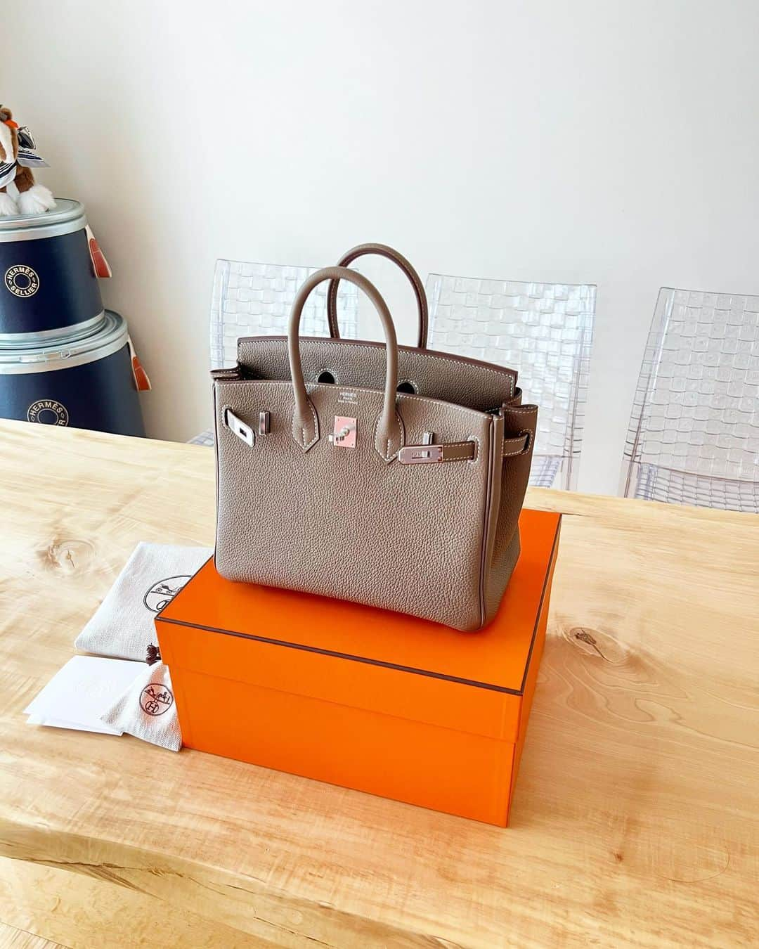 岡部あゆみさんのインスタグラム写真 - (岡部あゆみInstagram)「New🐎🍊✨ Birkin 25 Etoupe👜 Eze👡」4月25日 14時24分 - ayumi_okabe