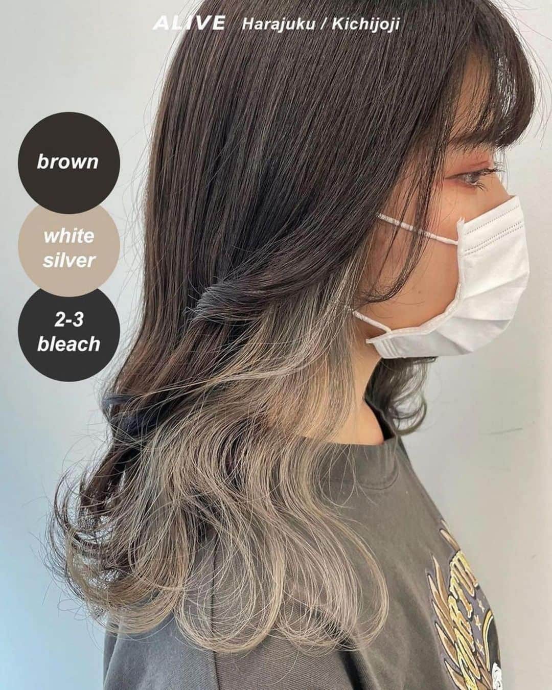 ALIVEさんのインスタグラム写真 - (ALIVEInstagram)「【保存するだけで使える！ #インナーカラー × #シルバーカラー ヘアカタログ】  保存しておくだけで使える、 ALIVEオリジナルのヘアカタログです💡 同系色のヘアカタログまとめになるので、 微妙なニュアンスの差も比較してみてくださいね🙆🏻‍♀️  今回のまとめは #インナーカラー × #シルバーカラー です✨ ぜひ参考にしてみてくださいね！  ================================= @alivehair では、ヘアカタログや流行の ヘアカラー・ヘアスタイルに関する 情報を毎日更新中です💫 あなたの取り上げてほしいテーマを コメントすると記事になるかも？ ぜひフォローしてチェックしてください💡 =================================  ================================= ✂︎PRICE（店舗により金額が異なります。 クーポンもありますのでぜひご活用ください💁🏻‍♀️） ・グラデーションカラー：¥11,000〜 ・バレイヤージュカラー：¥22,000〜 ・ハイライト：¥15,400〜 =================================  #美容院 #美容室 #原宿美容室 #吉祥寺美容室 #ブリーチあり #ブリーチ #インナーカラー #インナーシルバー #イヤリングカラー #フェイスフレーミング #ホワイトシルバー #ホワイトカラー #シルバーカラー #外国人風 #外国人風カラー #外国人風ヘアー #シルバーグレージュ #ホワイトグレージュ #寒色カラー」5月1日 13時17分 - alivehair
