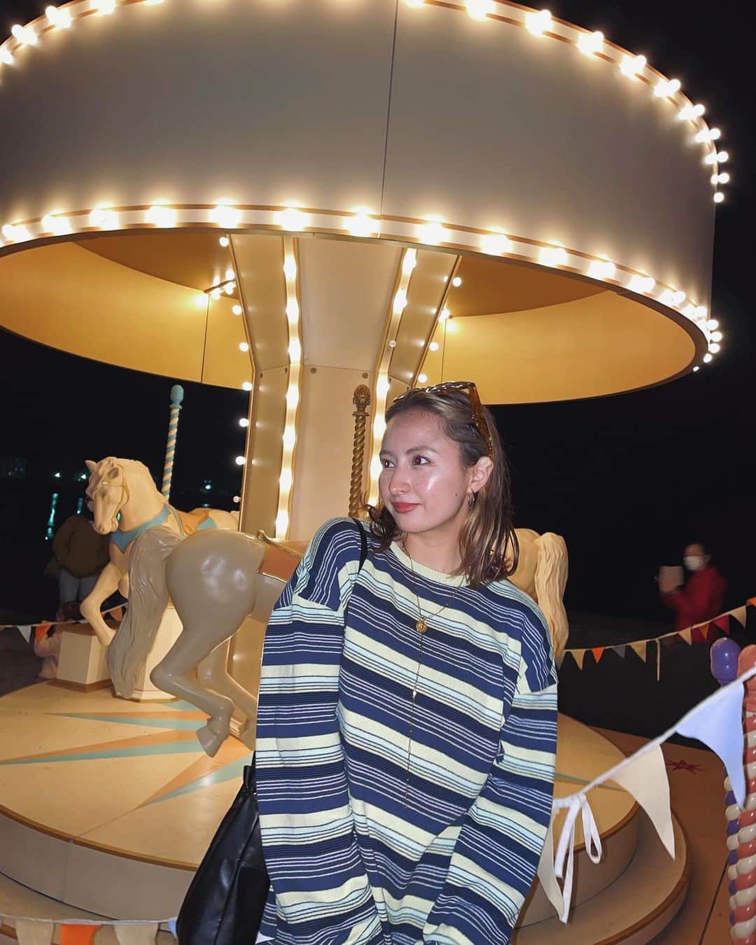 Julia Castroさんのインスタグラム写真 - (Julia CastroInstagram)「今年も最高でした🎠🎠🎠 @cinemacaravan  . #zushifilmfestival  #cinemacaravan  #nightout #merrygoround  #逗子映画祭 #julifashion」5月3日 21時01分 - julia.c.0209
