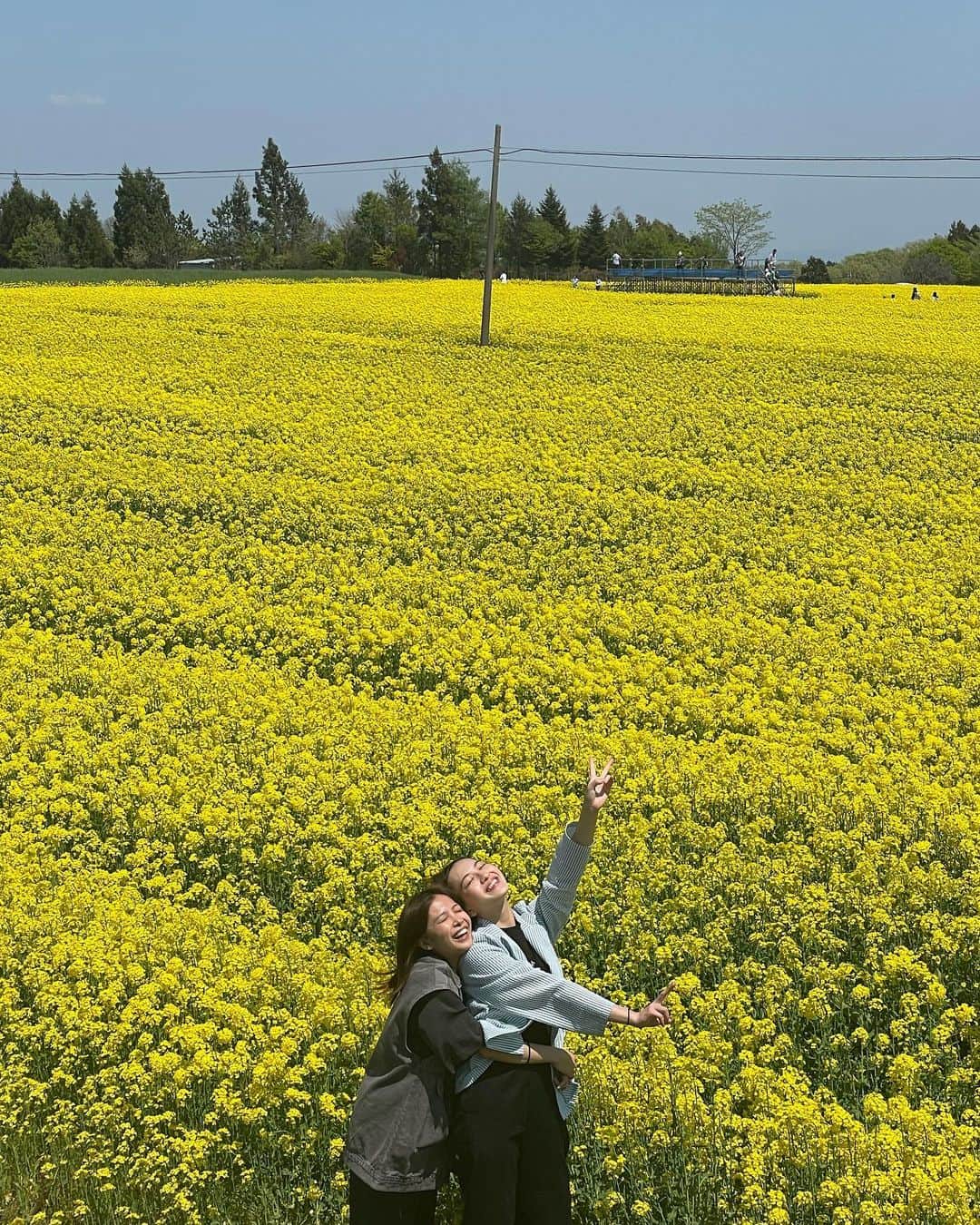 北村優衣さんのインスタグラム写真 - (北村優衣Instagram)「GWは莉緒と❤︎ 菜の花すごく綺麗だった〜」5月6日 22時37分 - kitamura_y910