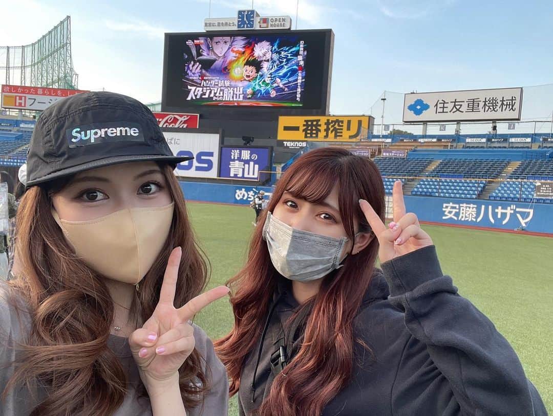 橘ゆりかさんのインスタグラム写真 - (橘ゆりかInstagram)「⁡ リアル脱出ゲーム「ハンター試験スタジアムからの脱出」に 参加してきたよー！！会場はなんと神宮球場⚾️⛱ ⁡ 神宮の芝生の上で謎解きができるなんてヤクルトファンとしては胸熱なイベントでした〜🐧 ⁡ 無事にハンター試験に合格して プロハンターになれたよ🤗 ⁡ ⁡ 今日は首位浮上すわほーでごきげん😆💗 ⁡ ⁡ ⁡ ⁡ #リアル脱出ゲーム #ハンター試験スタジアム #橘ゆりか #いつもの #長野せりな #ハンターハンター #神宮球場 #謎解き #すわほー #ゴールデンウィーク#supreme #stadium」5月7日 22時18分 - yuricalcal
