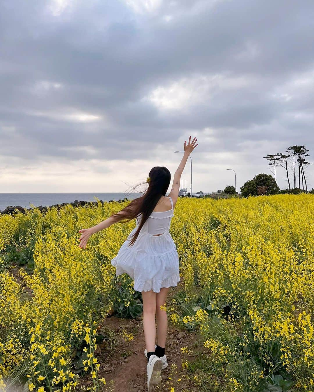 ハン・アルムソンイさんのインスタグラム写真 - (ハン・アルムソンイInstagram)「제주도 날마다 가면서 유채꽃밭 첨 가본사람 나야나 ~~~🌼🌼🌼💛✨💫」5月9日 21時37分 - areumsongee