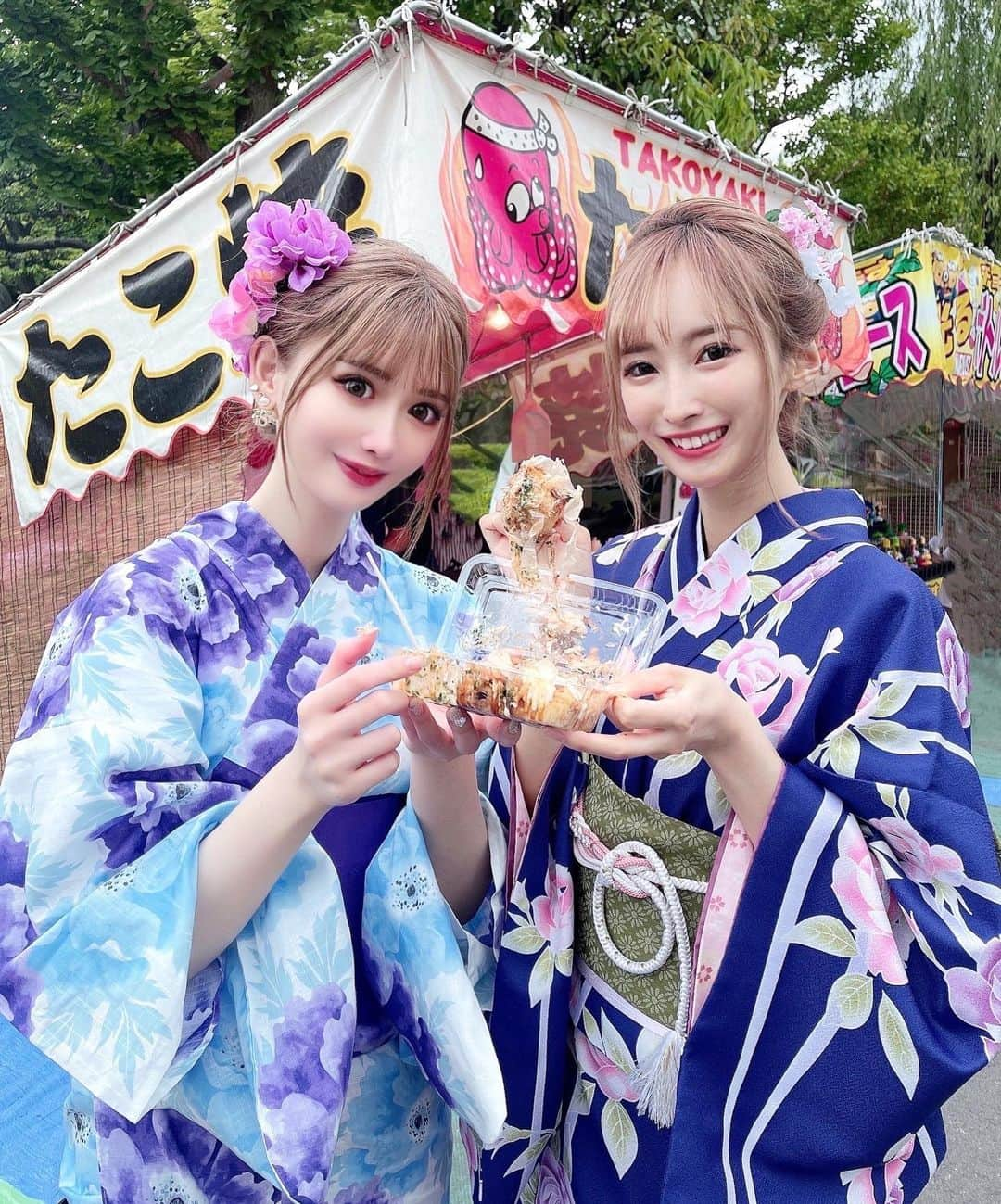 ゆうめろさんのインスタグラム写真 - (ゆうめろInstagram)「お祭り大好き🎐☁️ 𓈒𓂂𓏸 今年は、たくさんお祭り開催されればいいな👶🏻♥ 皆は屋台のメニュー何が好き？？🤤💓 私は、ベビーカステラが一番好き🍓✩°｡⋆♡*° ・  #浴衣女子  #浅草着物レンタル  #浅草食べ歩き」5月14日 14時31分 - yk.o0