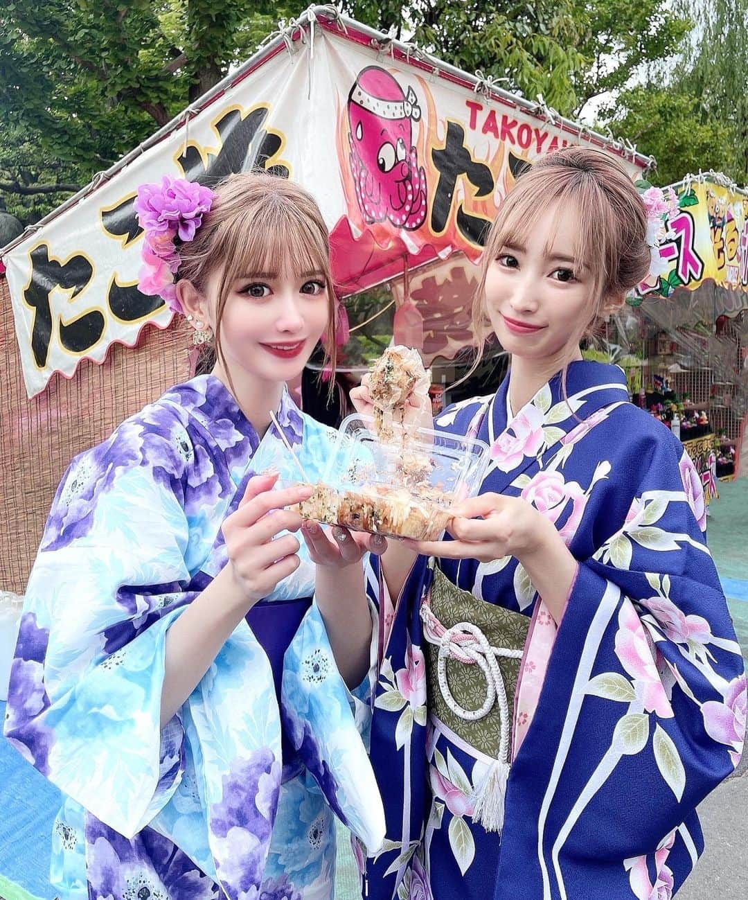 ゆうめろさんのインスタグラム写真 - (ゆうめろInstagram)「お祭り大好き🎐☁️ 𓈒𓂂𓏸 今年は、たくさんお祭り開催されればいいな👶🏻♥ 皆は屋台のメニュー何が好き？？🤤💓 私は、ベビーカステラが一番好き🍓✩°｡⋆♡*° ・  #浴衣女子  #浅草着物レンタル  #浅草食べ歩き」5月14日 14時31分 - yk.o0