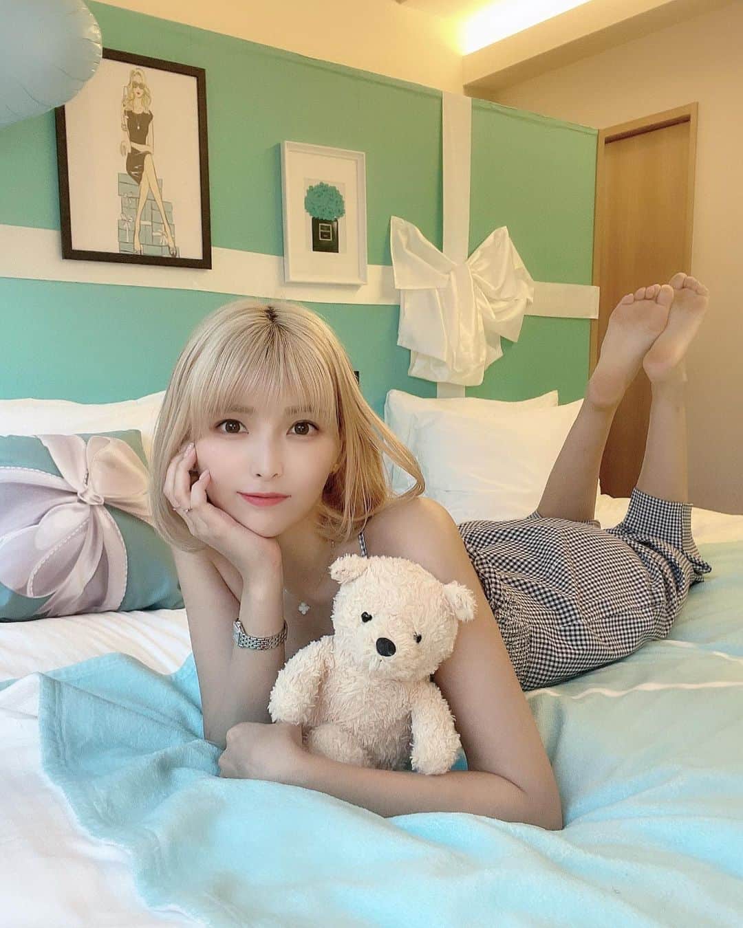 ききまるさんのインスタグラム写真 - (ききまるInstagram)「kawaiiii hotel🏩💓 . . @mimaruhotels  . . Tiffany Blue💠ダイスキッ！ . .」6月1日 0時08分 - kikigram_97
