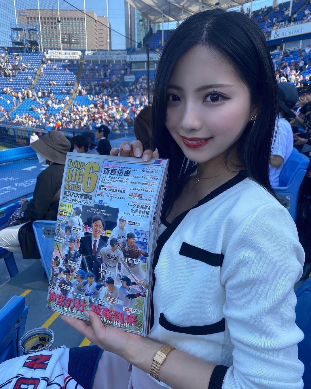 山下みちるさんのインスタグラム写真 - (山下みちるInstagram)「・ 今季２回目の大学野球観戦❤️‍🔥  気づいたら上京してから欠かさずに行ってる👼🏼🤍  高校生のときも大学野球に憧れて 福岡からいってたけど🤫❤︎   それくらい魅力的なんです🥰🥰  秋はいろんなリーグの試合観に行けるといいな🦋 ・ #野球  #大学野球  #六大学野球 #早慶戦  #野球観戦   #baseball #ootd  #instagood #데일리룩  #좋아요 #야구」6月1日 21時14分 - hello_chiruchiru