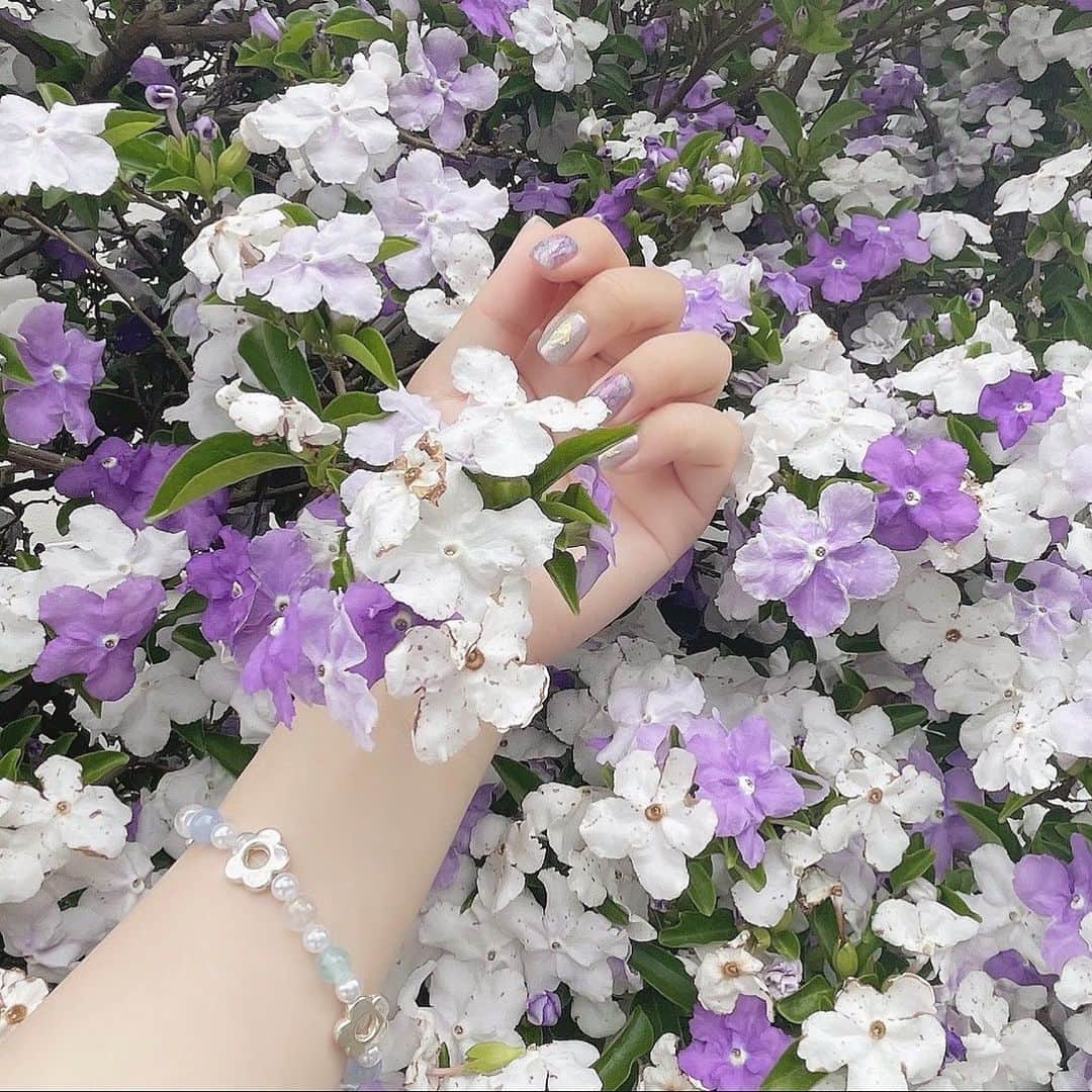 森みはるさんのインスタグラム写真 - (森みはるInstagram)「可愛いネイルと可愛いお花たち🫧 今回ももちろんお任せデザイン❤︎ 可愛すぎる！！！！！！」6月8日 12時56分 - miharu_mori
