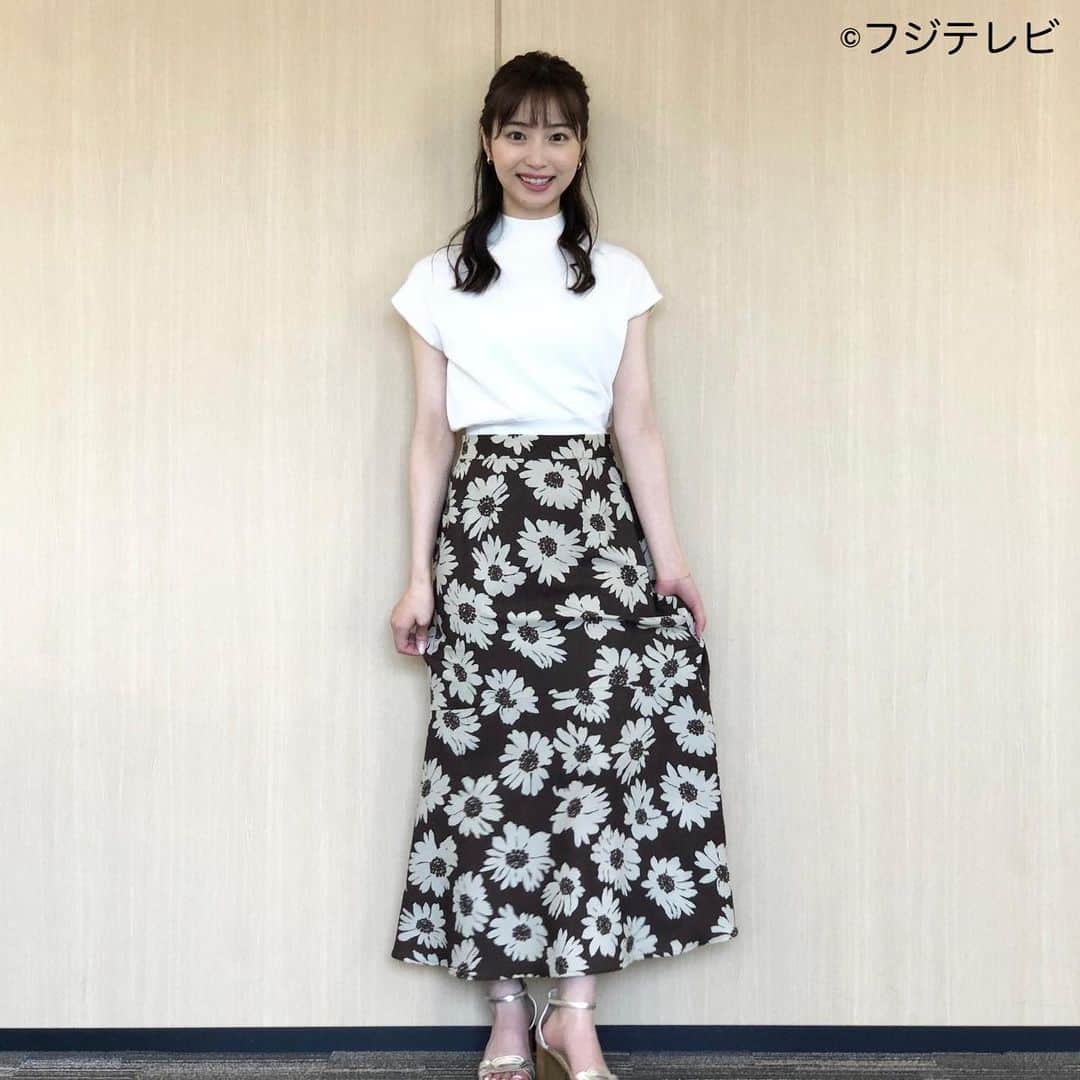 フジテレビ「めざましテレビ」さんのインスタグラム写真 - (フジテレビ「めざましテレビ」Instagram)「ファッション雑誌CanCamとコラボした お天気コーナー「きょう何着て行く？」 林佑香さんの毎日のコーデを紹介♪  6月13日（月） ★コーデ★ ・ジャケット　　@and.couture 　　　１万５９５０円 ・ニット　　　　@murua_official 　　　　　　　４２９０円 ・スカート　　@vis_jp 　　　　　　　　５４７８円 ・靴　　　@dianashoespress 　　　　　　　　１万５９５０円  ・イヤリング　@pastierra 　１万１０００円   ☆ポイント☆ どこかレトロなビッグフラワープリントのスカート💐 こっくりブラウンも相まって ヴィンテージライクなおしゃれ感が漂います✨ ライム色のジャケットを羽織れば今っぽいお仕事スタイルに👩‍💻    #めざましテレビ #きょう何着て行く？ #林佑香 #今日のコーデ #コーデ #CanCam #今日のファッション#ootd #きょう何着て行く？は月〜金朝6時22分ごろ放送  #きれいめコーデ #きれいめカジュアル #大人コーデ #春コーデ #オフィスカジュアル #上品コーデ #アナウンサー衣装」6月13日 18時08分 - mezamashi.tv