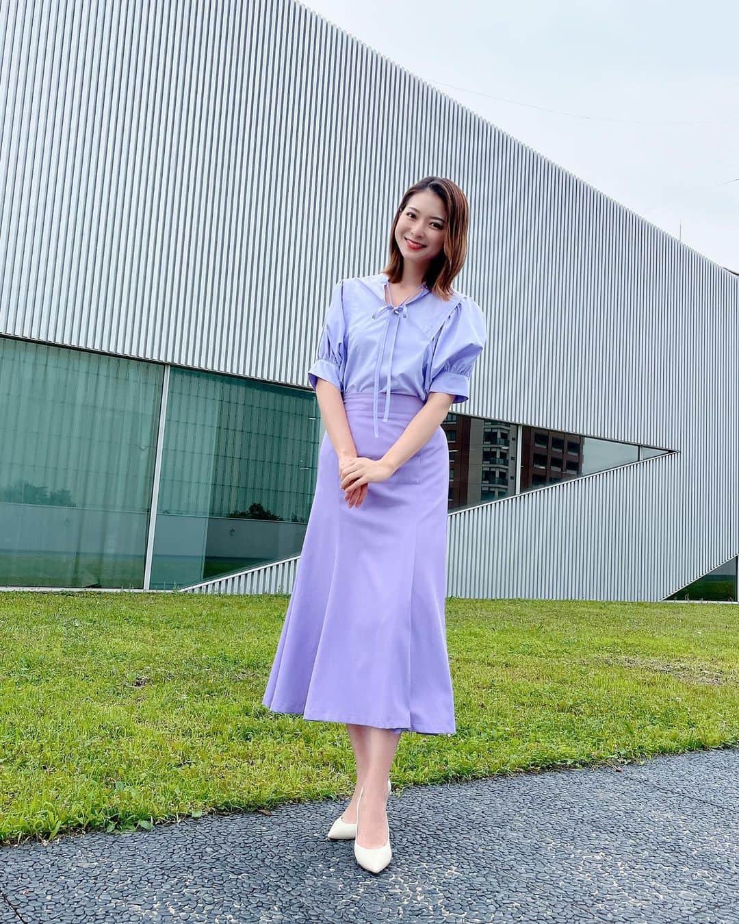 住田紗里さんのインスタグラム写真 - (住田紗里Instagram)「トップスもスカートも、大好きな紫色でした〜  トップス・スカート &.NOSTALGIA (@nostalgia_jp)」6月20日 20時02分 - sarisumita_ex