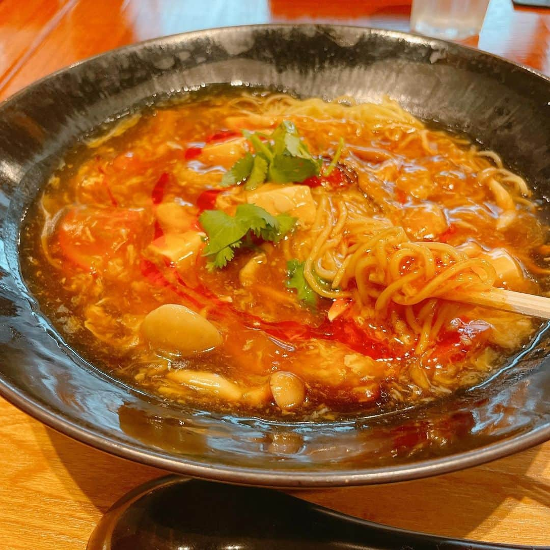 葉月里緒奈さんのインスタグラム写真 - (葉月里緒奈Instagram)「なんだかとても複雑な味だったなぁ(笑)。 #麺好き#麺スタグラム#麺すたぐらむ #西安餃子#サンラー湯麺 #黒酢サンラー湯麺 #rionahazuki」6月21日 7時51分 - riona_hazuki