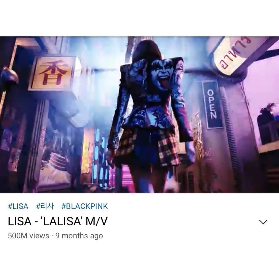 リサさんのインスタグラム写真 - (リサInstagram)「LISA'S LALISA MV REACH 500M VIEWS IN YOUTUBE ❤️‍🔥  Fastest Female Artist & Female Kpop act 2021 (MV) Fastest Kpop Female Solo Act (MV) over all  3rd Fastest K-pop solo MV after Gentleman and Gangnam Style (PSY)  #LalisaHalfBillionYTViews . . . #LISA #LALISA #리사 #블랙핑크 #BLACKPINK #LALISAMANOBAN #LALISAMANOBAL #blackpinklisa #lisablackpink」6月25日 8時11分 - lisa.blackpink