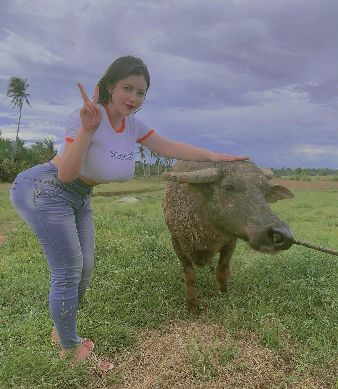 永井マリアさんのインスタグラム写真 - (永井マリアInstagram)「とっても可愛い動物達がいっぱいで癒された〜😚💗餌やりしてきたよ🌿 写真の子豚ちゃんは、二日前に生まれたばかりらしい🤗  I was healed by so many cute animals 😚💗. The piglet in the picture was just born two days ago🤗. What kind of animals do you like?😍  👚 @soxsocks_tokyo   #refresh #animal」6月25日 20時34分 - nagaimariaa