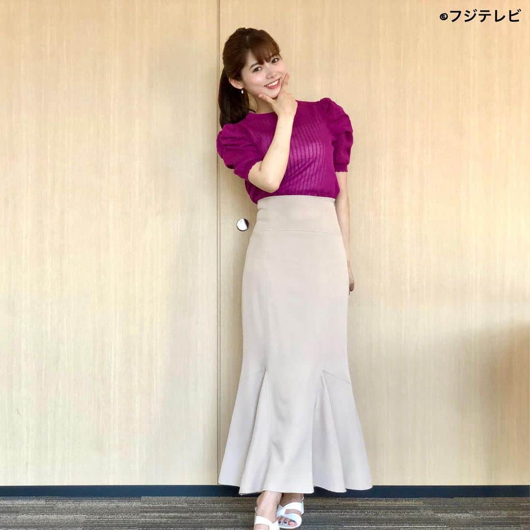 フジテレビ「めざましテレビ」さんのインスタグラム写真 - (フジテレビ「めざましテレビ」Instagram)「ファッション雑誌CanCamとコラボした お天気コーナー「きょう何着て行く？」 谷尻萌の毎日のコーデを紹介♪  ７月１日　（金）　🌈  【今日のコーデ】 ・ニット→ @ropepicnic_official 　３８３９円 ・スカート→ @mercuryduo_com 　１万１０００円 ・靴→ @dianashoespress 　１万４８５０円 ・イヤリング→ @cocoshnik_official 　２万３１００円    【コーデのポイント】 暑さ☀️が厳しい今日は 透け感のあるシアーニットで涼しげに✨  上半身が軽やかに見えるだけでなく 今っぽさも高まります😆✌️  上品なマーメイドスカートできちんと仕上げると オフィスにも対応❣️  #めざましテレビ #きょう何着て行く？ #谷尻萌 #今日のコーデ #コーデ #CanCam #今日のファッション#ootd #きょう何着て行く？は月〜金朝6時22分ごろ放送📺  #もえちゃん #きれいめコーデ #きれいめカジュアル #大人コーデ #春コーデ #オフィスカジュアル #上品コーデ #アナウンサー衣装」7月1日 13時01分 - mezamashi.tv