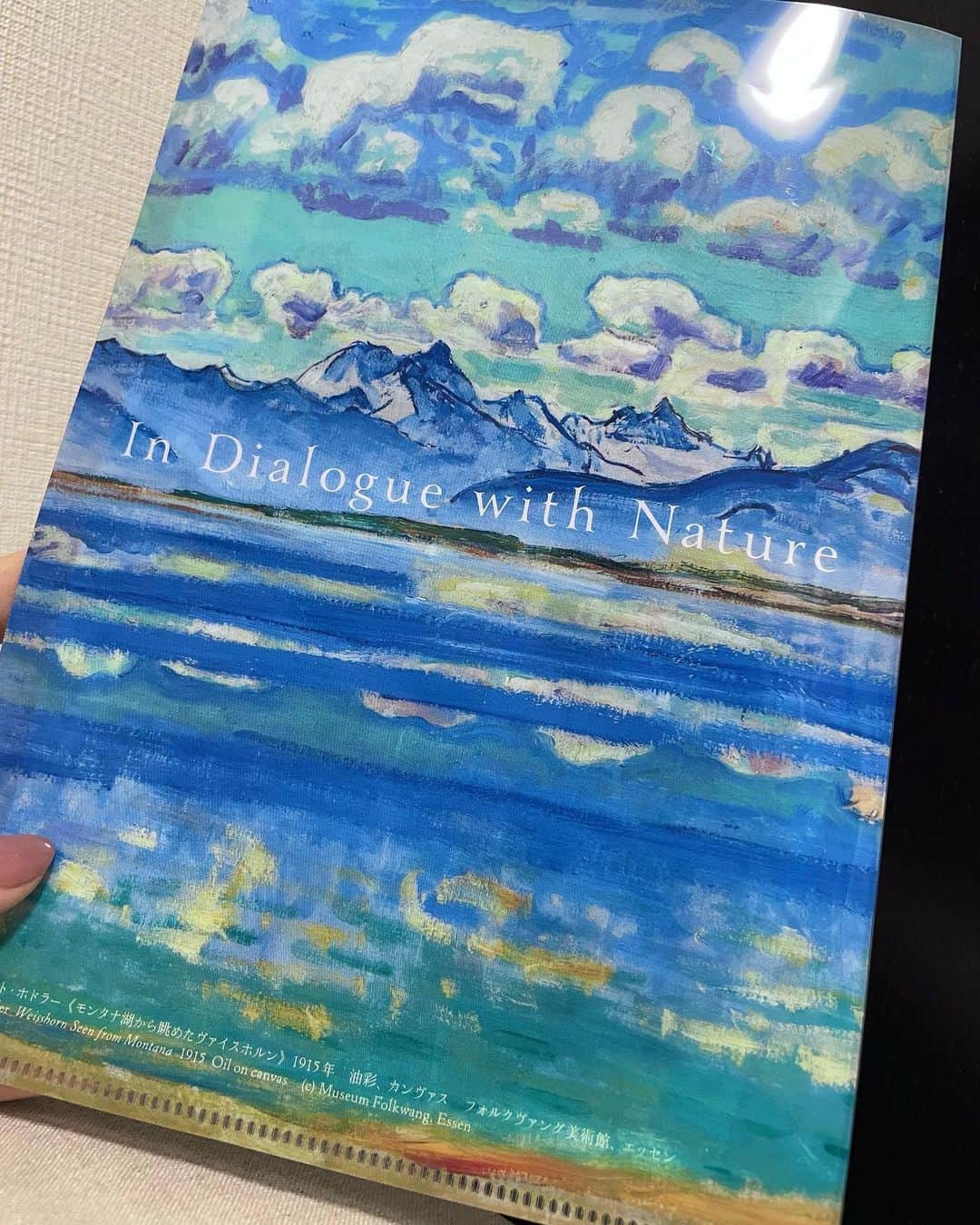 森千晴さんのインスタグラム写真 - (森千晴Instagram)「リニューアルした上野の国立西洋美術館に行ってきました🤍 だからかき氷は上野のお店です！  「自然と人のダイアローグ展」  どれも素敵だったんですが、、、 二枚目の《モンタナ湖から眺めたヴァイスホルン》はフェルディナント・ホドラーの作品！  私が中学生のころ、 同じく国立西洋美術館で開催された「ホドラー展」で出会ったホドラーに久しぶりに再会しました😆  人間と自然の力強さと美しさを 目覚めるような彩度で描かれた作品たちに 感動した、頭の片隅にあった記憶が 蘇ってくる🥹  その時のグッズ、《木を狩る人》のトートバッグは 通学でメインバッグに使うほど愛用していて、 テスト期間中のある日 ブラックコーヒーをこぼして シミが取れなくなったのは 今でも悲しい思い出🥲  美術館グッズを集めるのも結構好きで 今回はファイル！ 普段バッグに入れておくレシート入れに使います笑  またホドラー展やって欲しい！と 強く強く熱望します！🤩🤩  #国立西洋美術館 #indialoguewithnature #ホドラー #フェルディナントホドラー」7月2日 18時35分 - mori.chiharu