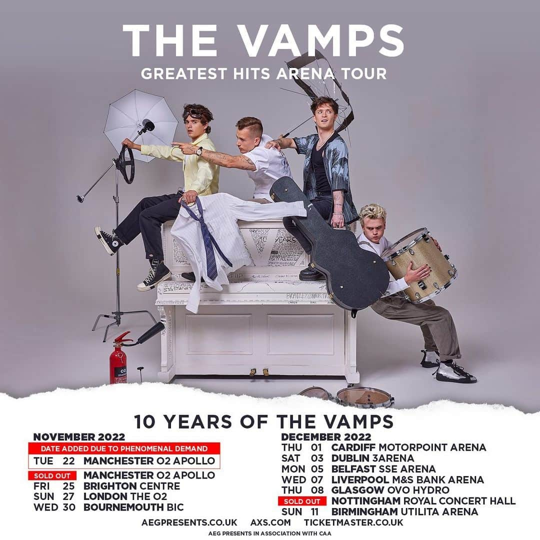 The Vampsさんのインスタグラム写真 - (The VampsInstagram)「Thank you so much to all of you who have bought tickets so far to our 10 Years of the Vamps Greatest Hits tour, it means the world that 10 years into our journey we are still getting this level of support from you all both live, online and on streaming platforms. Tickets still left, try the link in our bio if you are struggling to get hold of them ♥️ #10yearsofthevamps」7月3日 21時03分 - thevamps