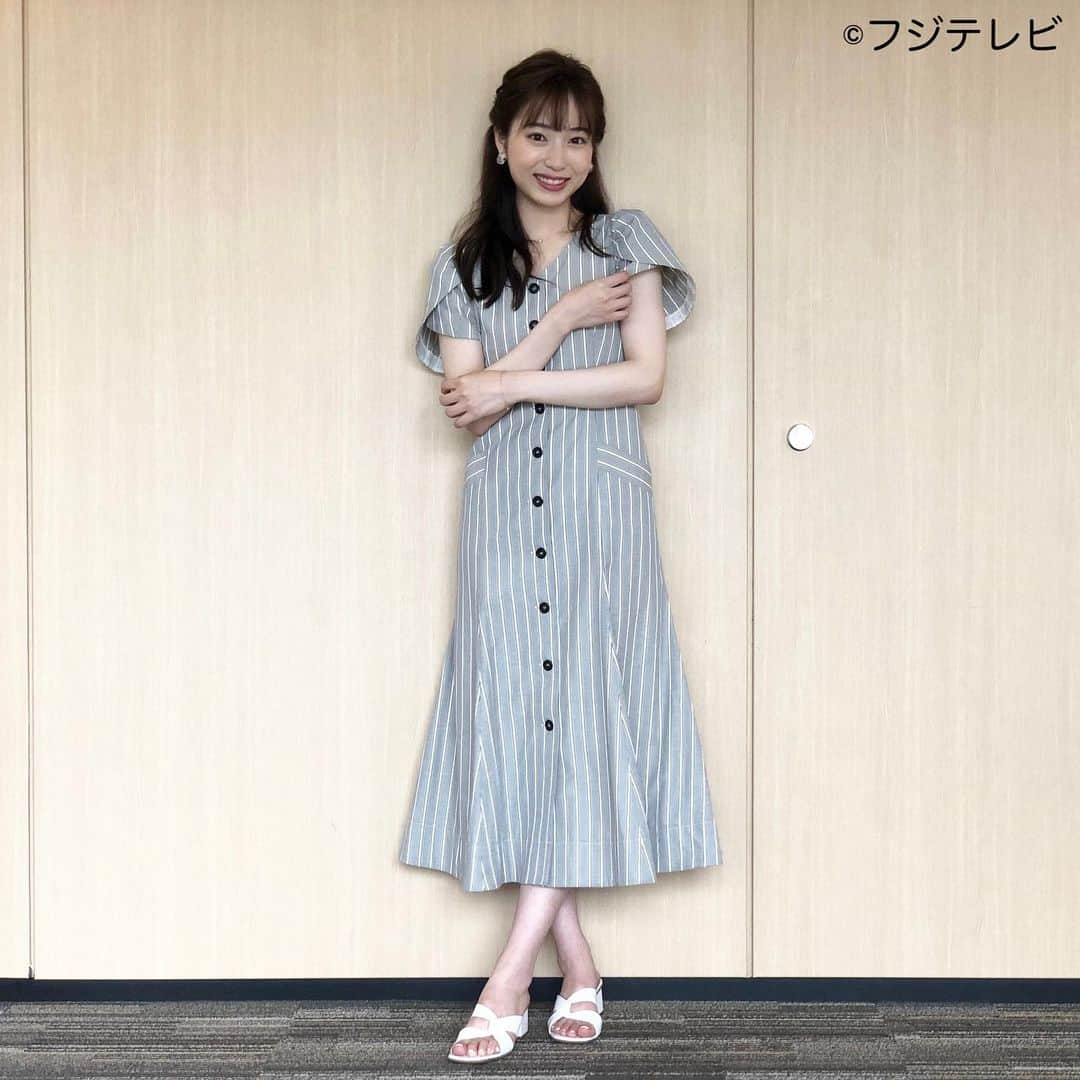 フジテレビ「めざましテレビ」さんのインスタグラム写真 - (フジテレビ「めざましテレビ」Instagram)「ファッション雑誌CanCamとコラボした お天気コーナー「きょう何着て行く？」 林佑香さんの毎日のコーデを紹介♪  7月5日（火） ★コーデ★ ・ワンピース　　　　　　　@willselection_official 　１万４９６０円 ・肩に掛けたカーディガン　@ropepicnic_official 　３８３９円 ・靴　　　　　@dianashoespress １万４８５０円  ・イヤリング　　@abiste_official 　３１５０円     ☆ポイント☆ 袖にデザイン性のあるアイテムが豊作な今シーズン✨ チューリップの花びらのように重なったチューリップスリーブは 華やかに見せつつ気になる二の腕をカバーする優秀デザイン🌷 ストライプも相まって印象的な着こなしが叶います❣️  #めざましテレビ #きょう何着て行く？ #林佑香 #今日のコーデ #コーデ #CanCam #今日のファッション#ootd #きょう何着て行く？は月〜金朝6時22分ごろ放送  #きれいめコーデ #きれいめカジュアル #大人コーデ #春コーデ #オフィスカジュアル #上品コーデ #アナウンサー衣装」7月5日 17時26分 - mezamashi.tv