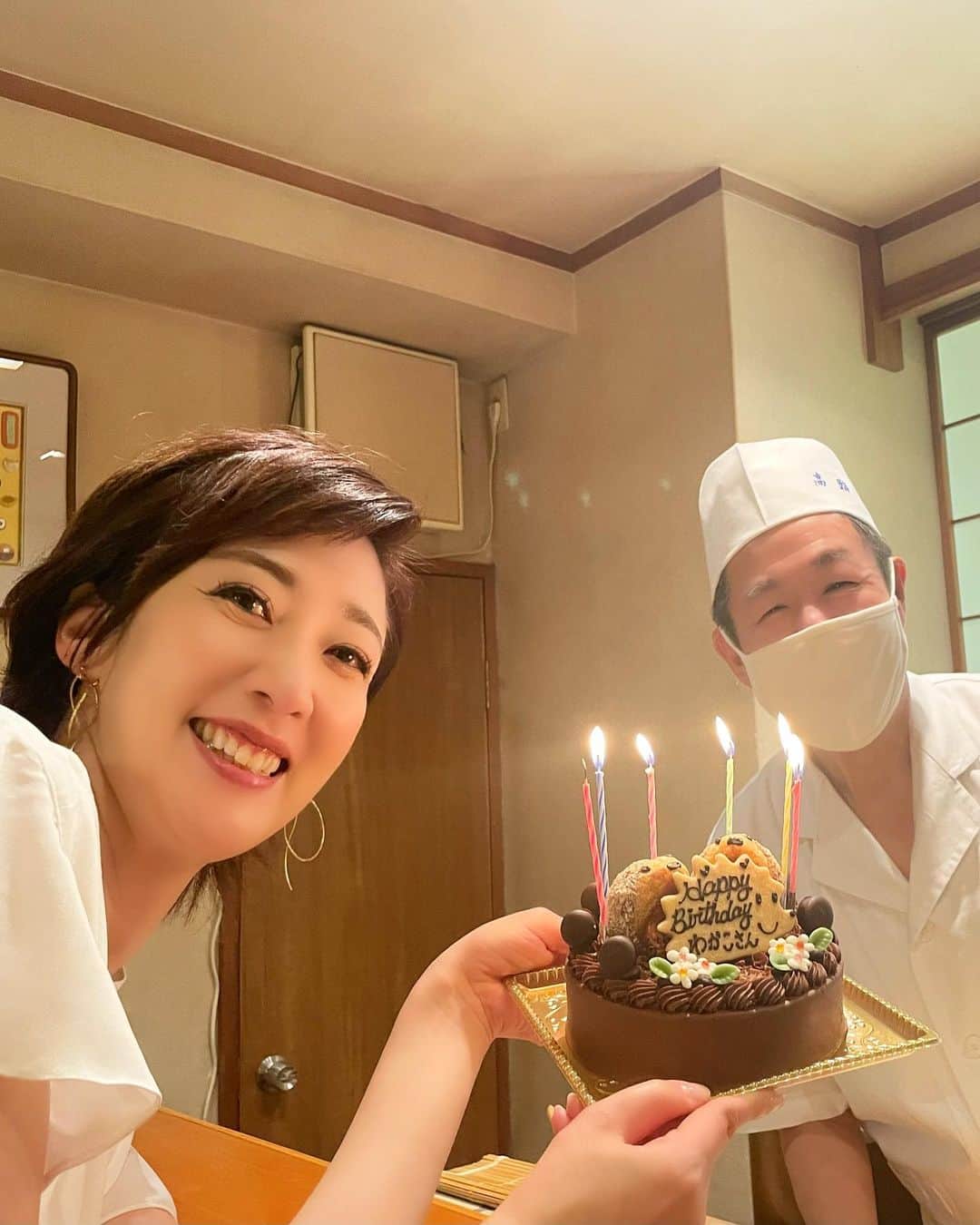池尻和佳子さんのインスタグラム写真 - (池尻和佳子Instagram)「高鮨の皆さんがお祝いしてくれました😊  幸せな誕生日♪ケーキご馳走さまでした‼︎」7月13日 20時19分 - wakako_ikejiri_rkb