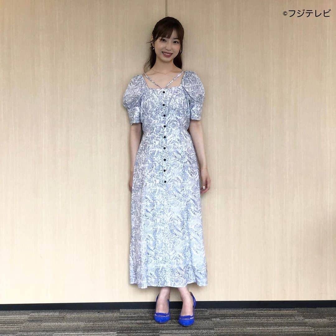 フジテレビ「めざましテレビ」さんのインスタグラム写真 - (フジテレビ「めざましテレビ」Instagram)「ファッション雑誌CanCamとコラボした お天気コーナー「きょう何着て行く？」 林佑香さんの毎日のコーデを紹介♪  7月14日（木） ★コーデ★ ・ワンピース  @rirandture_official  ２万３６５０円 ・靴  @kanematsu_official  ３万３０００円 ・イヤリング  @phoebe_official ２６４０円   ☆ポイント☆ 繊細なボタニカルプリントのワンピースは、デコルテのストラップが新鮮♪ 目を引くアクセントになり、上半身をおしゃれに見せてくれます✨ 上品なロイヤルブルーのパンプスを効かせて、シックに着こなしたい💓  #めざましテレビ #きょう何着て行く？ #林佑香 #今日のコーデ #コーデ #CanCam #今日のファッション#ootd #きょう何着て行く？は月〜金朝6時22分ごろ放送  #きれいめコーデ #きれいめカジュアル #大人コーデ #春コーデ #オフィスカジュアル #上品コーデ #アナウンサー衣装」7月14日 12時53分 - mezamashi.tv