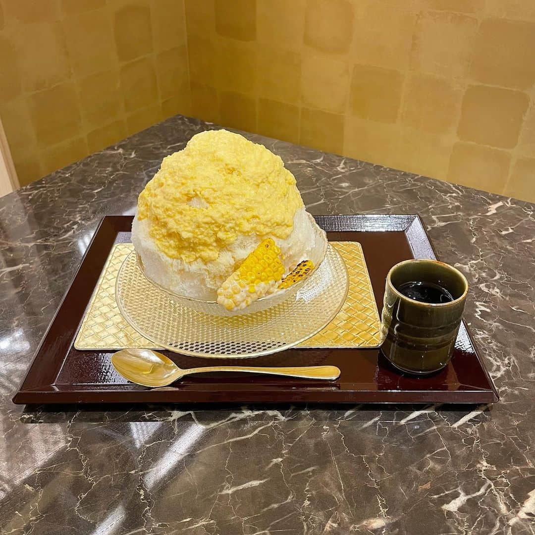 斉藤優里さんのインスタグラム写真 - (斉藤優里Instagram)「@saryou.okuman さんの #かき氷 も食べてきました！ ⁡ なんと今回はかき氷🍧を食べる上で  初めて1人で2杯頼ませて頂きました♡♡♡ どちらも期間限定だったということで どうしても味を選びきれなくて...🥺🥺🥺 ⁡ ・焼きとうもろこし 🌽 ・祝杯の甘酒 ⁡ 本当にどちらも美味しすぎてお腹いっぱいなのに 食べる手をとめられない...特に焼きとうもろこしは コーンのつぶつぶ感は軽く残したままなので 舌触りも感じられるしコーンの甘味を感じられるので そこまで甘いのが得意じゃない方でも絶対食べれます！ ⁡ 甘酒はいい意味で飲んでる甘酒の感じをいかしつつ ふわふわのクリーム？になってるので 面白くて美味しかったです♡♡♡ ⁡ 焼きとうもろこし 美味しすぎた〜♡♡♡ ⁡ ⁡ ⁡ #新宿 #新宿カフェ #新宿スイーツ #かき氷巡り #かきごおりすと #かきごーらー」7月17日 16時51分 - yuuri_3ito