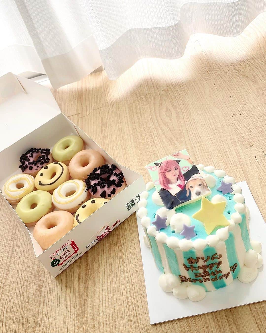 武藤小麟さんのインスタグラム写真 - (武藤小麟Instagram)「- ̗̀ 🎂 ̖́-  今年のお誕生日ケーキが すごく可愛すぎたので載せさせてください…🤤♡  アーニャな私とオグリが乗ってる大好きな水色ケーキと 顔面ポッチャマケーキ！🐧💙 幸せで心もお腹もいっぱいな素敵な日でした‪‪☺︎‬  #birthdaycake #cake #birthday #pokemon #spyfamily  #anime #ポケモン #ポケモンケーキ #ポッチャマ #アーニャ #水色 #ケーキ #オーダーメイドケーキ #水色ケーキ」7月23日 19時11分 - muto_orin